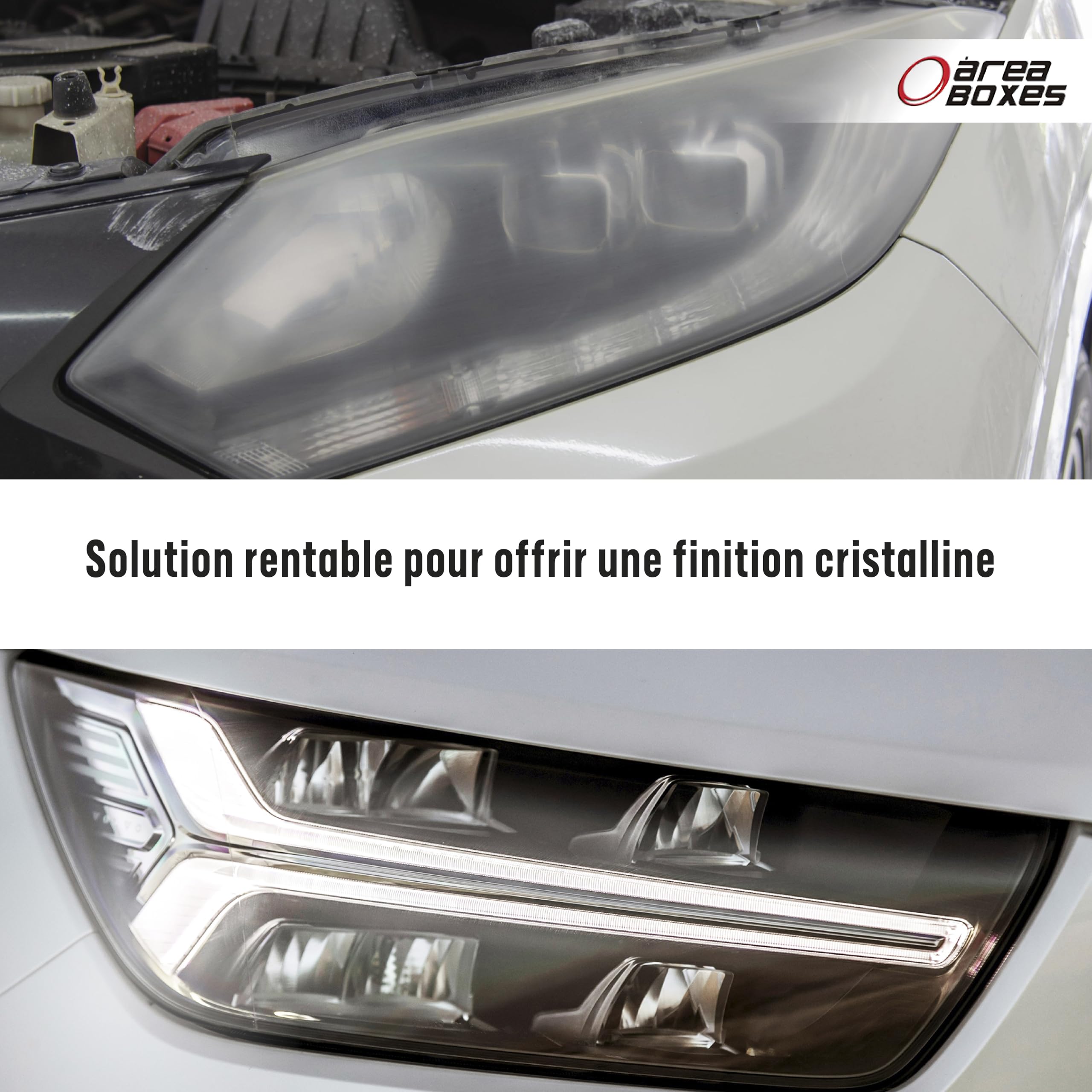 Kit De Restauration De Phares De Voiture avec POLYMÈRE Liquide. Kit Polymère Complet Rapide Et Facile, Tout Ce Dont Vous Avez Besoin pour Restaurer Complètement Vos Phares à Neuf. (Low-KIT)