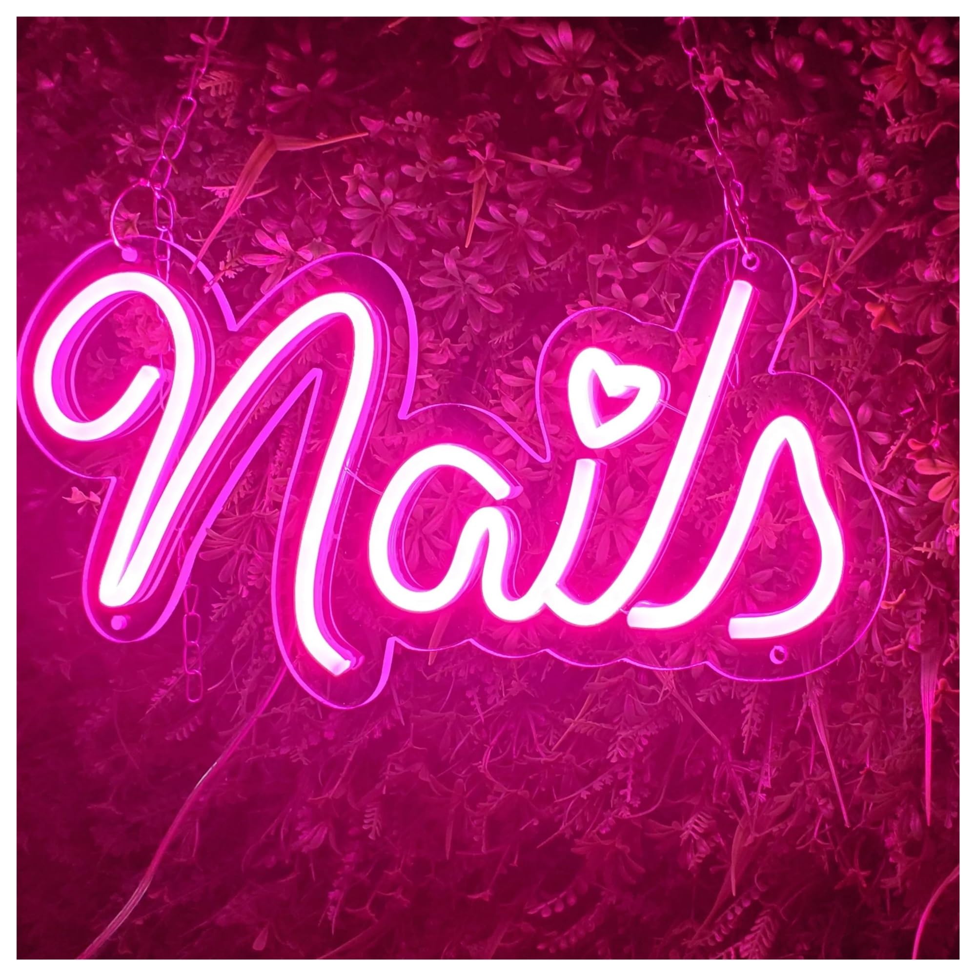 Shouxi A Sign Lamp Nails Neon Sign Neon Lights Suitable For Beauty Salon Esthetic Wall Decor Business Usb Sign 40X20cm(A)
