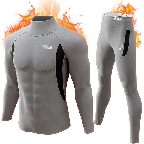 romision Thermal Underwear for Men Long Johns Fleece Lined Hunting Gear Bottom Top Set Base Layer Cold Weather XS-4XL