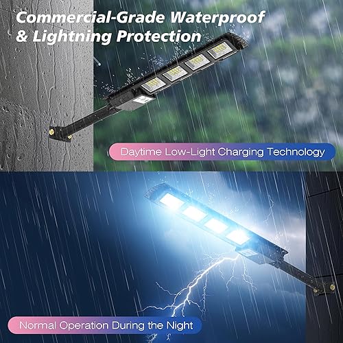 Miniatura 8 de Luces solares para exteriores, luces solares LED de 6000 K para exteriores, impermeables, luces de inundación solares para exteriores con sensor de