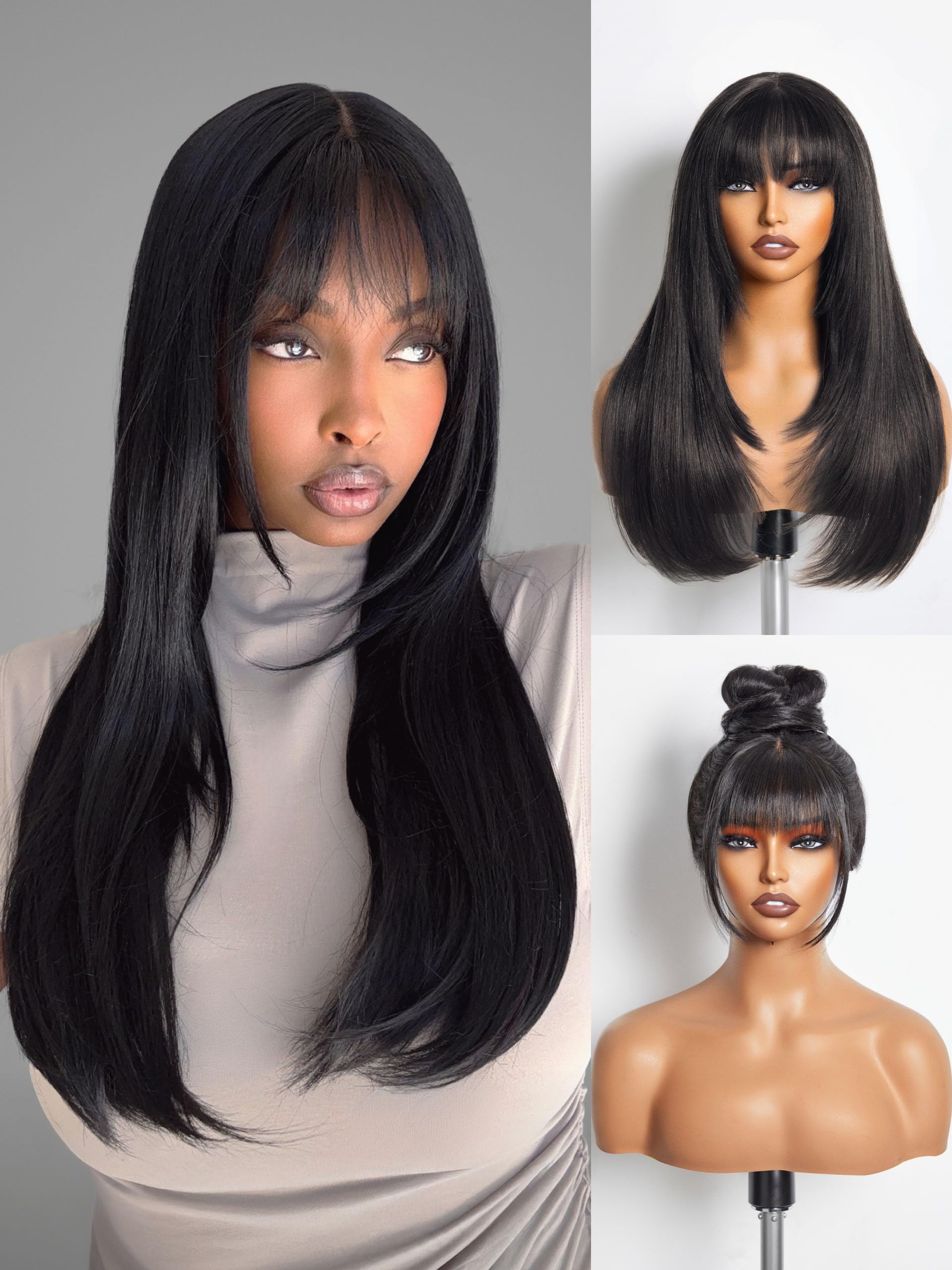 Amazon.com : GORGIUS Layered Wigs with Bangs Ready to Go 