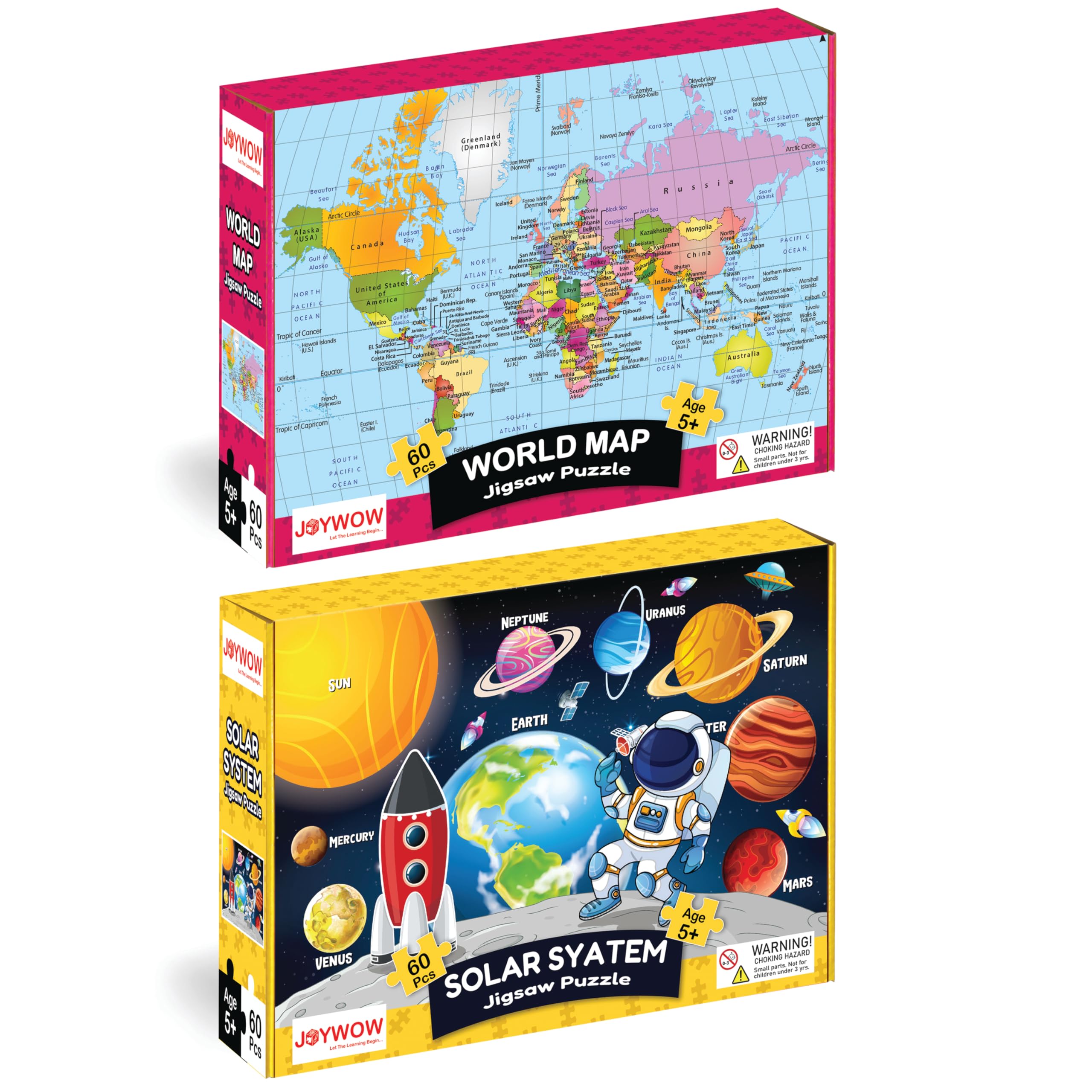 JOYWOW Jigsaw Puzzle E Kids Toys Birthday Gifts for Kids for Age 5 6 7 Years Boys and Girls | 60 Pieces | Size 40X25 cm (Solar+World) (B09K5976FH) Amazon Price History, Amazon Price Tracker