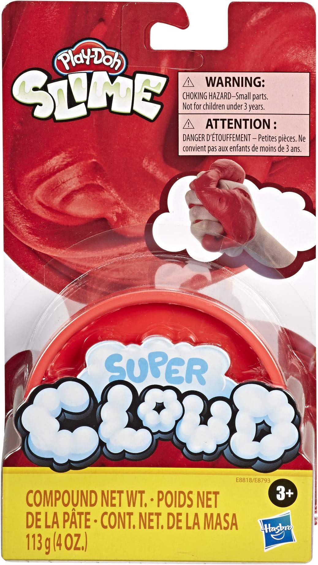PLAY-DOH Super Cloud Single Can of Red Fluffy Slime Compound for Kids 3 Years and Up