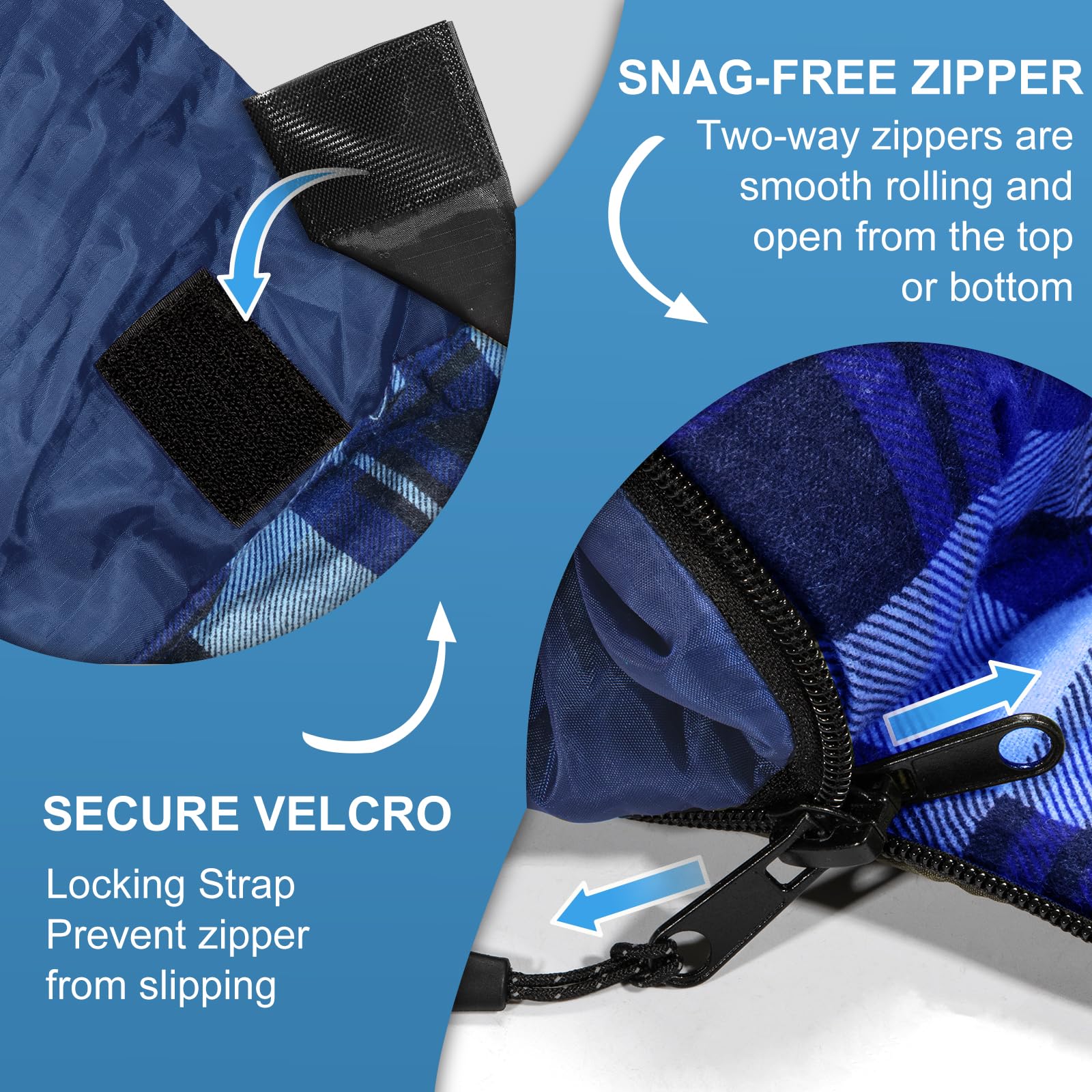 Double Sleeping Bag for Adults Camping, XL Queen Size 2 Person Cotton Flannel Sleeping Bags for All Season Hiking Backpacking, Lightweight Waterproof for Cold Weather & Warm