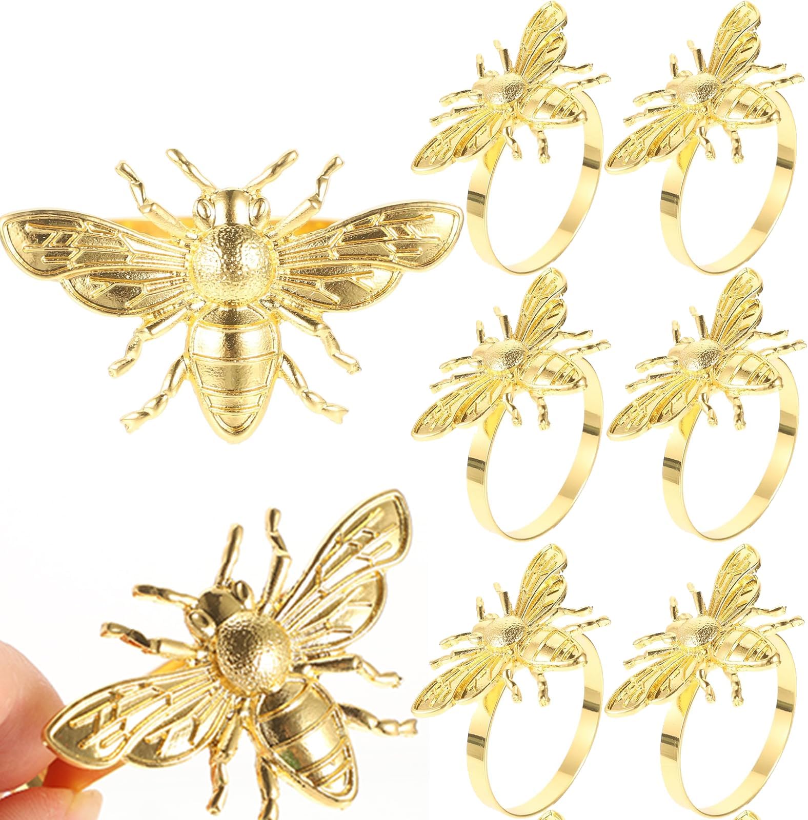 Amazon.com: Davifina Napkin Rings Set of 12,Sunflower Napkin Rings Gold ...