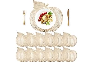 Sliner 12-Pack Gold Metallic Pumpkin Placemats