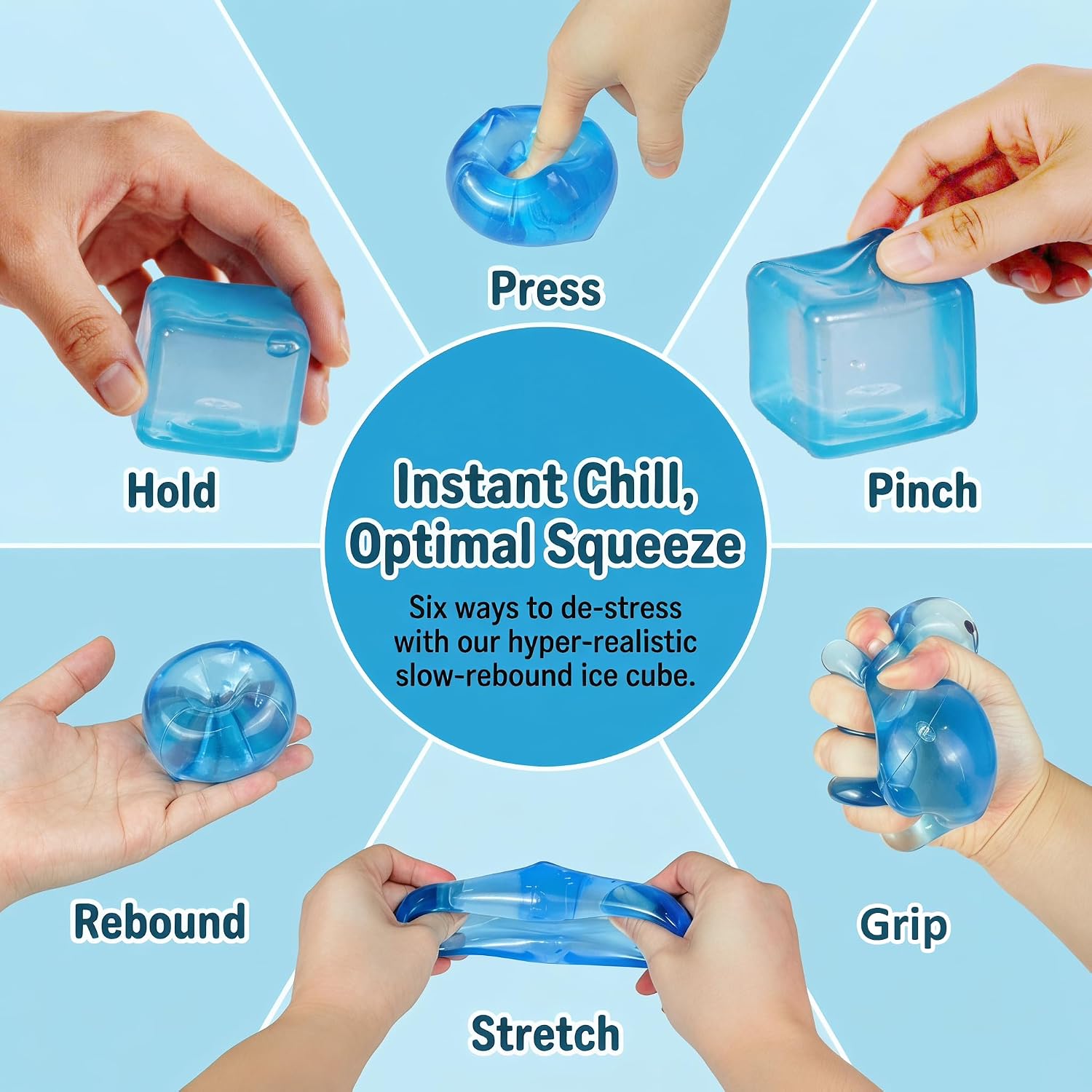 Squeeze Toys for Boys&Girls Age 3+,Soft Slow Rebound Stress Relief Toy,Portable Squeeze Accessory for Home,Office,Classroom,Relaxing Daily Leisure and Commute,1.97in (Medium Blue) image 5