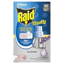 Raid Family Liquido Elettrico Antizanzare Comuni e Tigre Ricarica, Fragranza alla Lavanda, 1 Confezione da 36ml, 60 Notti
