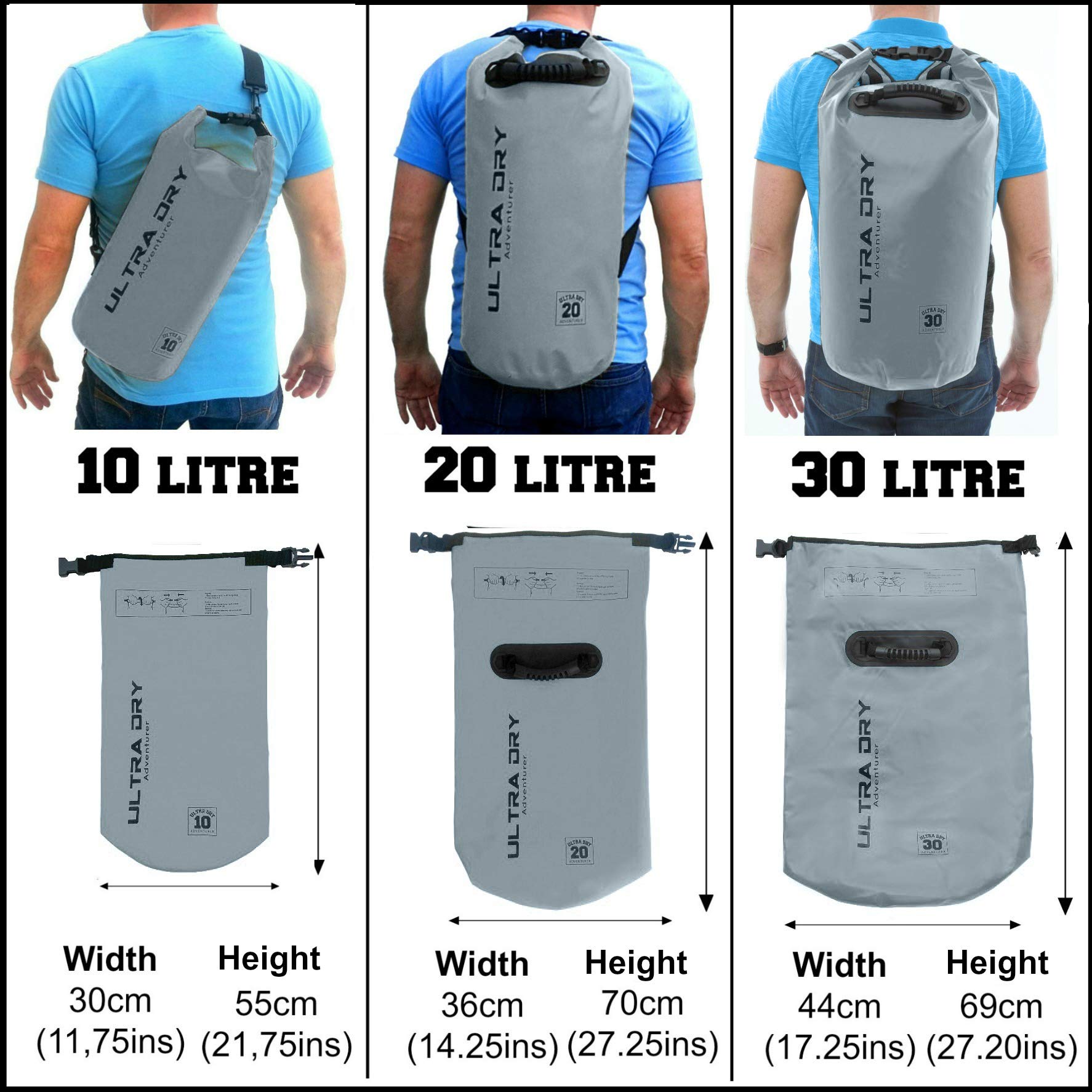 Premium Waterproof Bag, Sack with Phone Dry Bag and Long Adjustable Shoulder Strap Included - Image 3