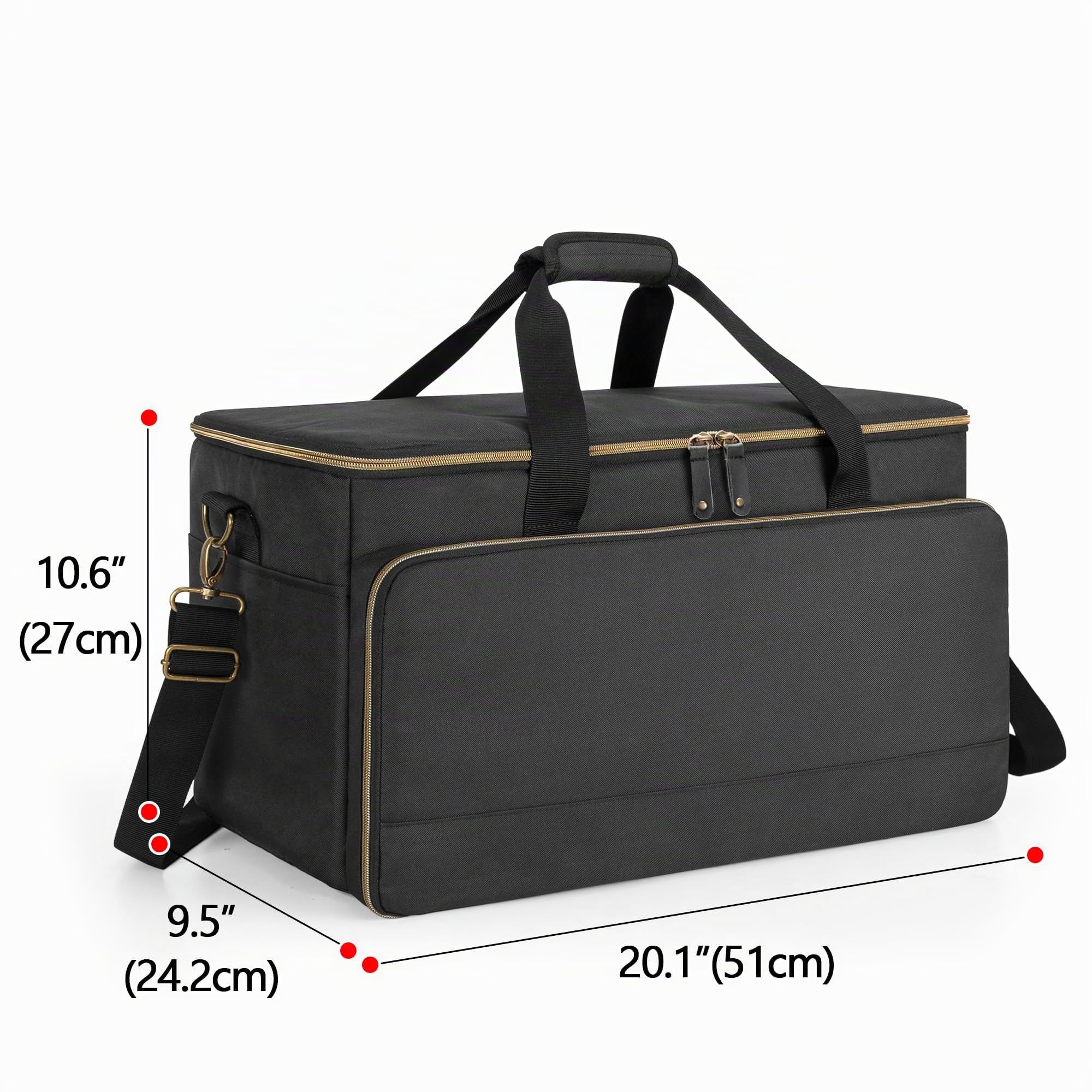 Trunab Große DJ Tasche mit Abnehmbaren Trennwänden und 15,6'' Laptopfach | Kabel Organizer Tasche für DJ-Zubehör und Musikinstrument