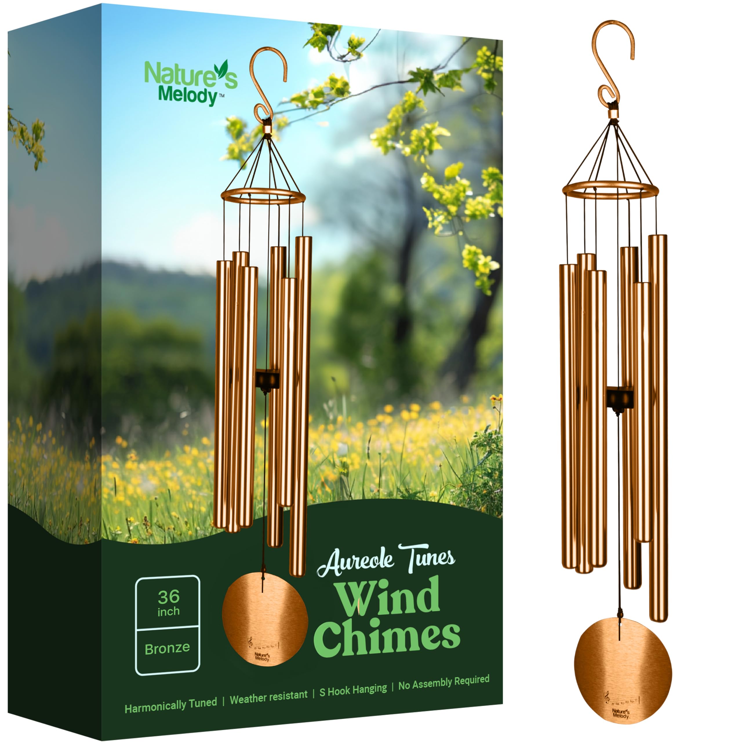 Nature's Melody Aureole Tunes - 36" Bronze Chime