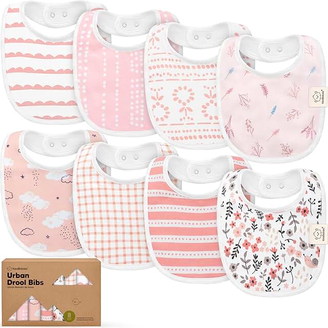 8-Pack Organic Baby Bibs for Boys, Girls - Soft Cotton Drooling and Teet...
