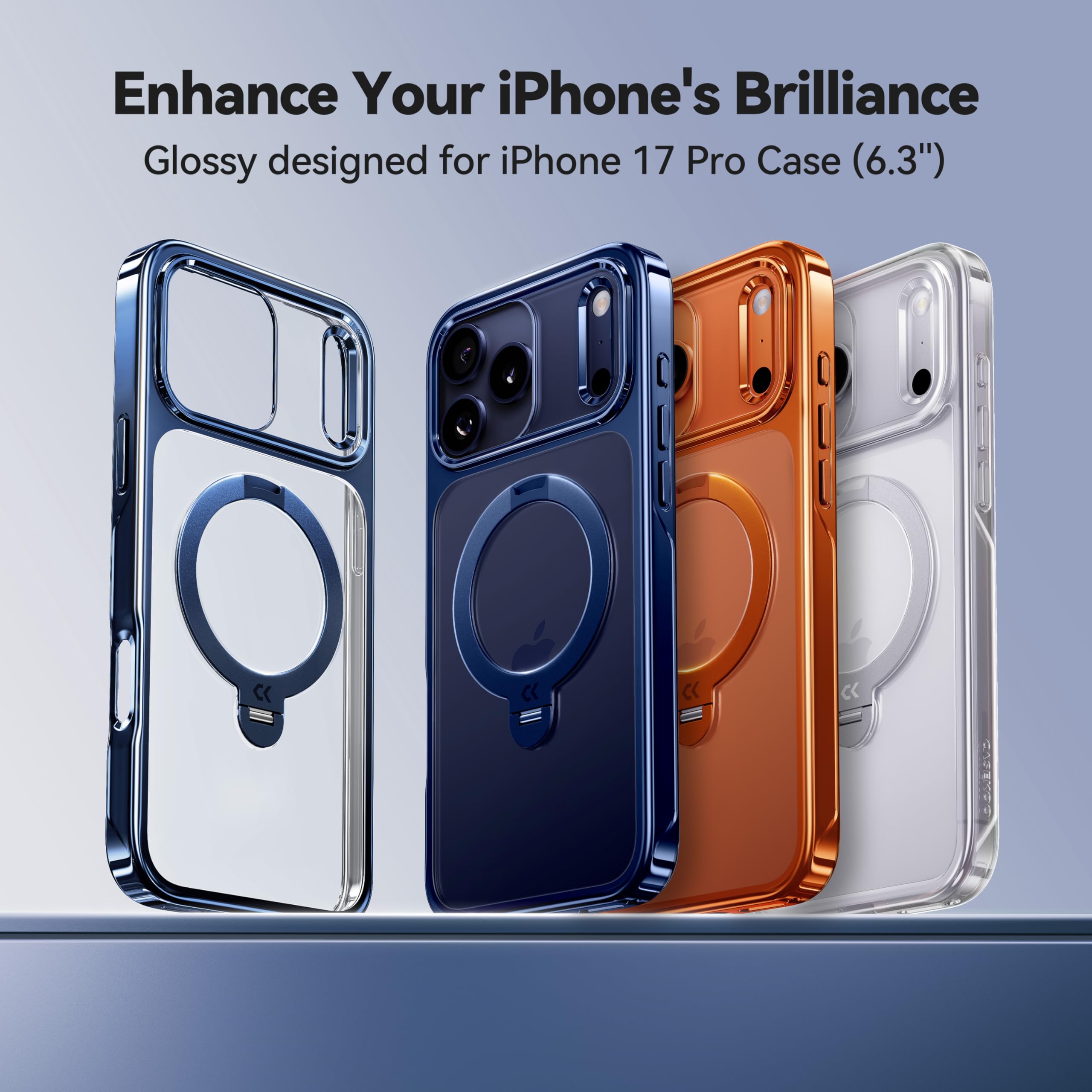 Amazon.com: CASEKOO Deep Blue Glossy Designed for iPhone 17 Pro