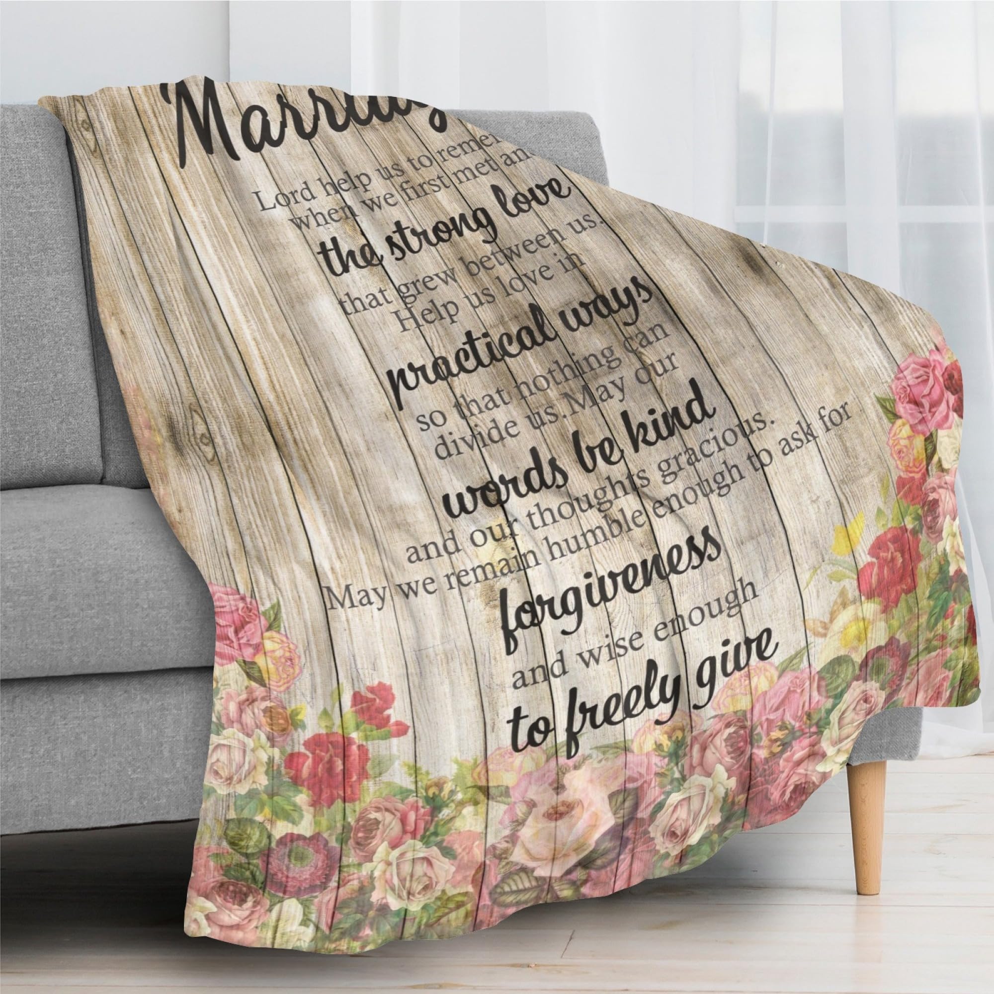 Hochzeits-Gebetsdecke Mit Segensspruch – Ultraweiche Flanell-Decke Für Paare, 127x152 Cm, Perfekt Als Verlobungs- Oder Jahrestagsgeschenk