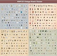 Vista 3 de Maxleaf Vintage Washi Sticker Set, 400PCS Floral Retro Nostalgic Ephemera Stickers for Scrapbooking Journaling DIY Crafts Planner Diary Album
