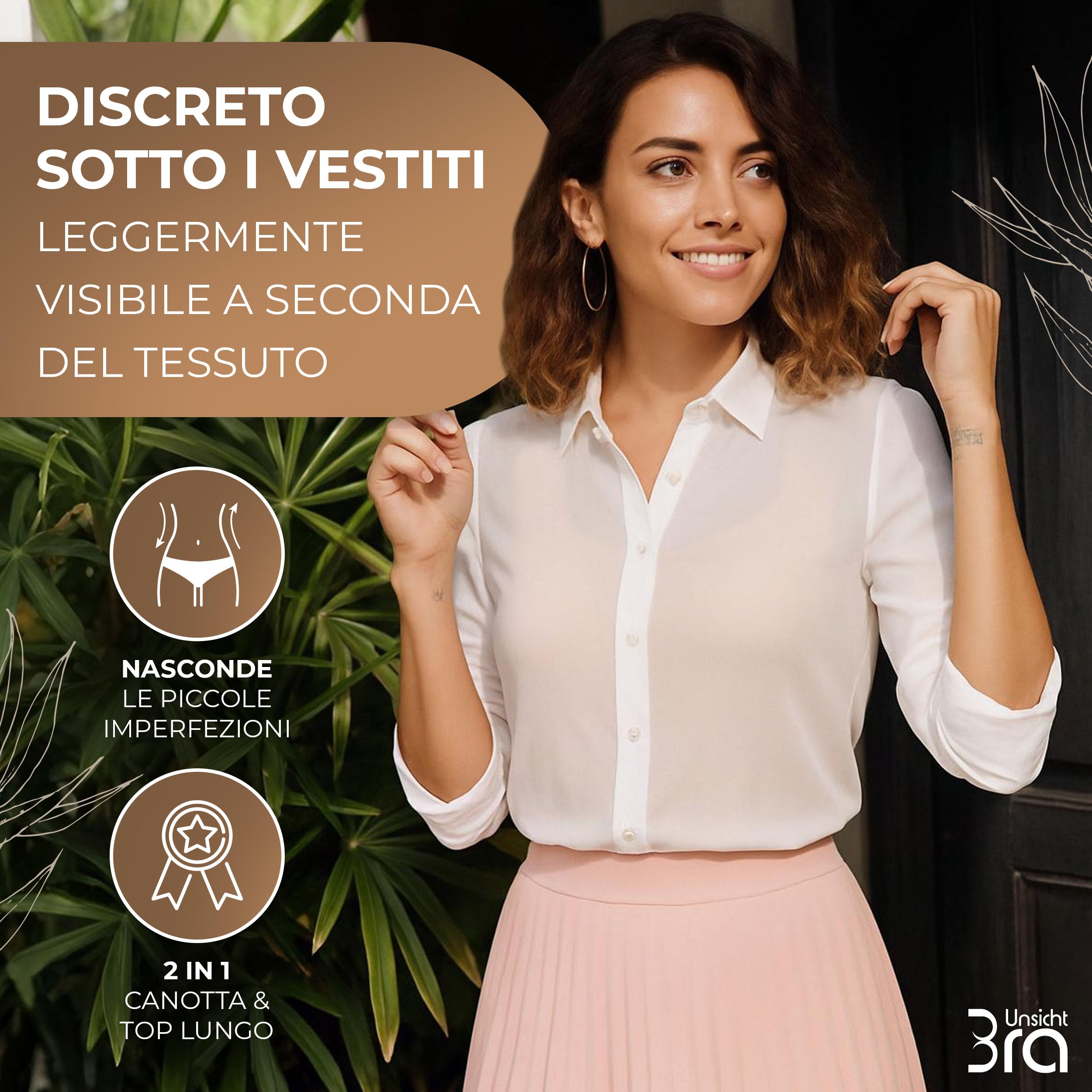 UnsichtBra Pacco da 3 Canottiera Donna in Microfibra con Spalline Larghe | Canotta Comfort Donna Bianco Nero Beige