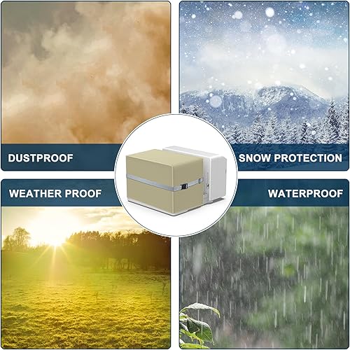 Miniatura 5 de Cubierta de invierno para unidades de aire acondicionado en forma de U, cubiertas de aire acondicionado de ventana al aire libre con correas