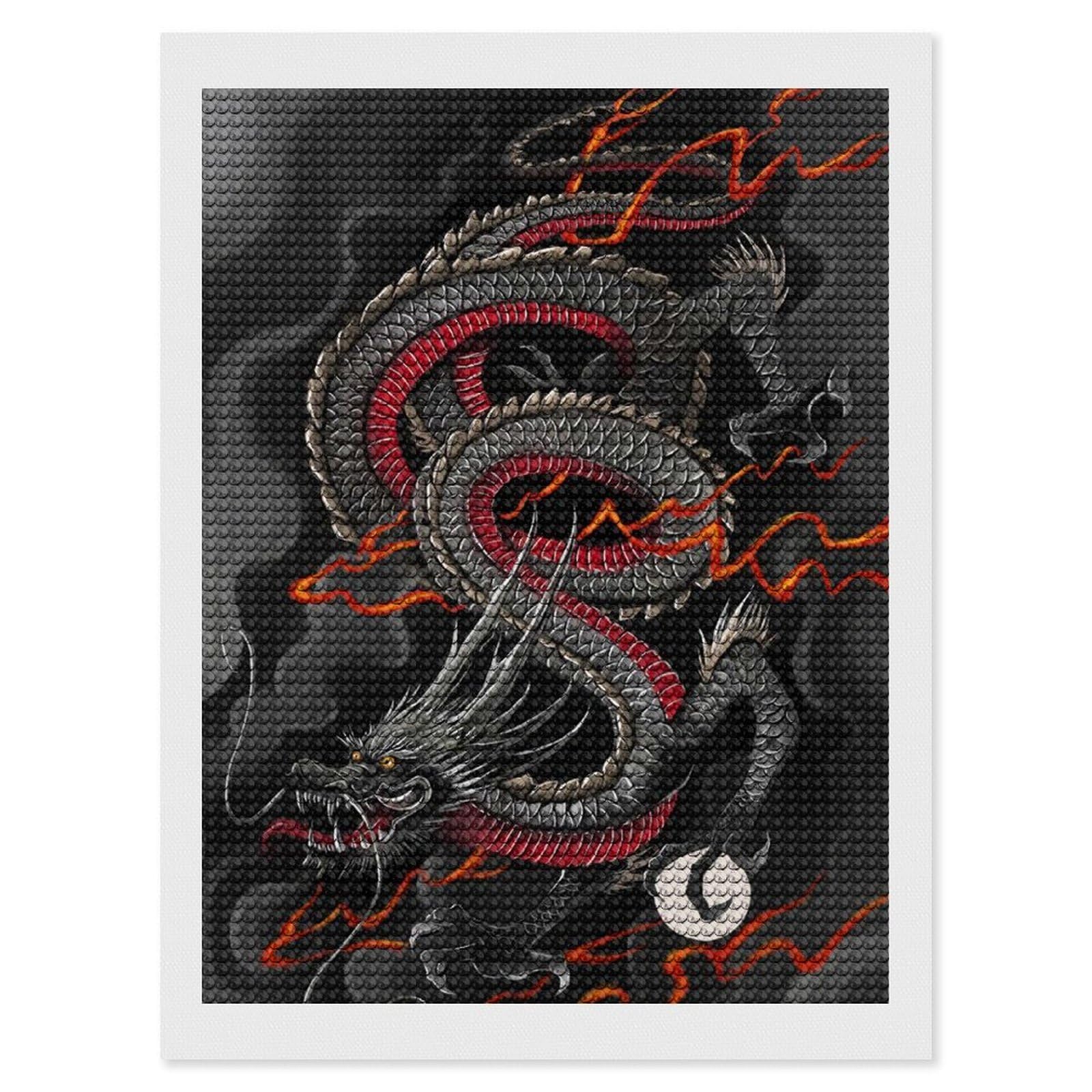 Nclqvjxzkhw Style Dragon Diamond Art Painting For Adult Round Diamonds Pictures Arts Crafts Home Wall Decor 12"X16"