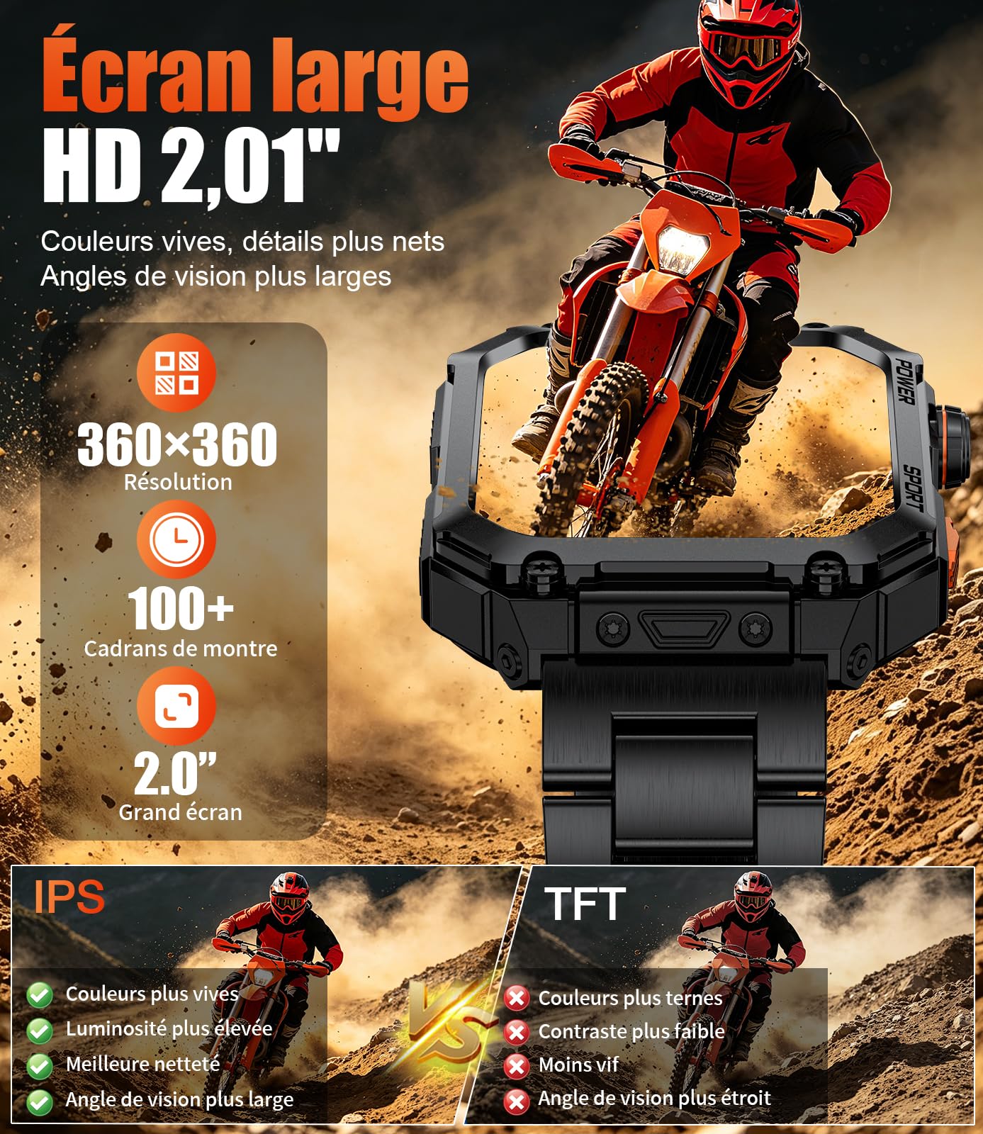 LIGE Montre Connectée Homme avec 3 Bracelets, Grand Écran HD de 2,01", Appels Bluetooth, Suivi de la Fréquence Cardiaque, Podomètre, Smartwatch Étanche IP68 Compatible Android et iOS, EF2-L