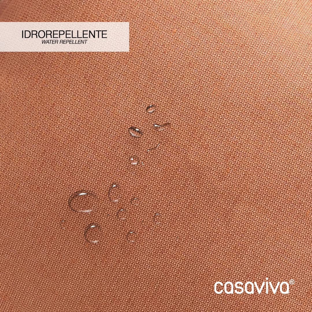 casaviva ® Set 2 cuscini Completi di Imbottitura in Misto Cotone Riciclato Effetto Canapa Idrorepellenti Made in Italy Interni ed Esterni Sfoderabili (50_x_50_cm, Arancione)