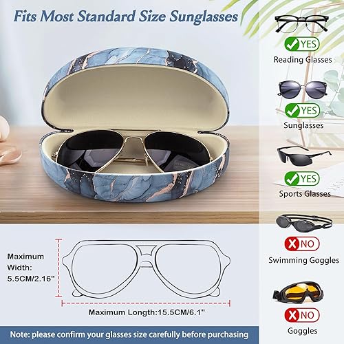 Miniatura 3 de Estuche rígido para gafas de sol, varios patrones de cuero para gafas de sol,Gafas con paño de limpieza