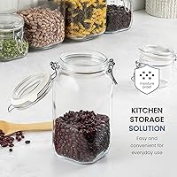 Vista 5 de Bormioli Rocco - 11381000725 Fido Clear Glass Jar with 85 mm Gasket, 1.5 Liter KC74556