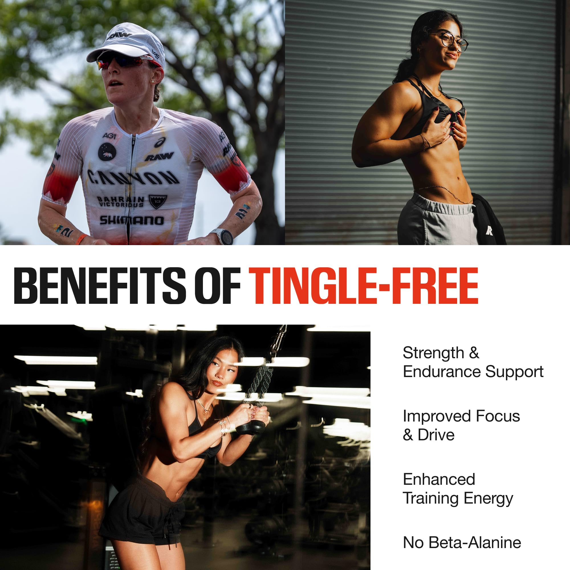 RAW Essential Tingle-Free Pre Workout Powder - Preworkout Without Beta-Alanine for Clean Energy & Focus - Workout Supplement with 200mg of Natural Caffeine - Raspberry Lime - 30 Servings — Amazon image 3