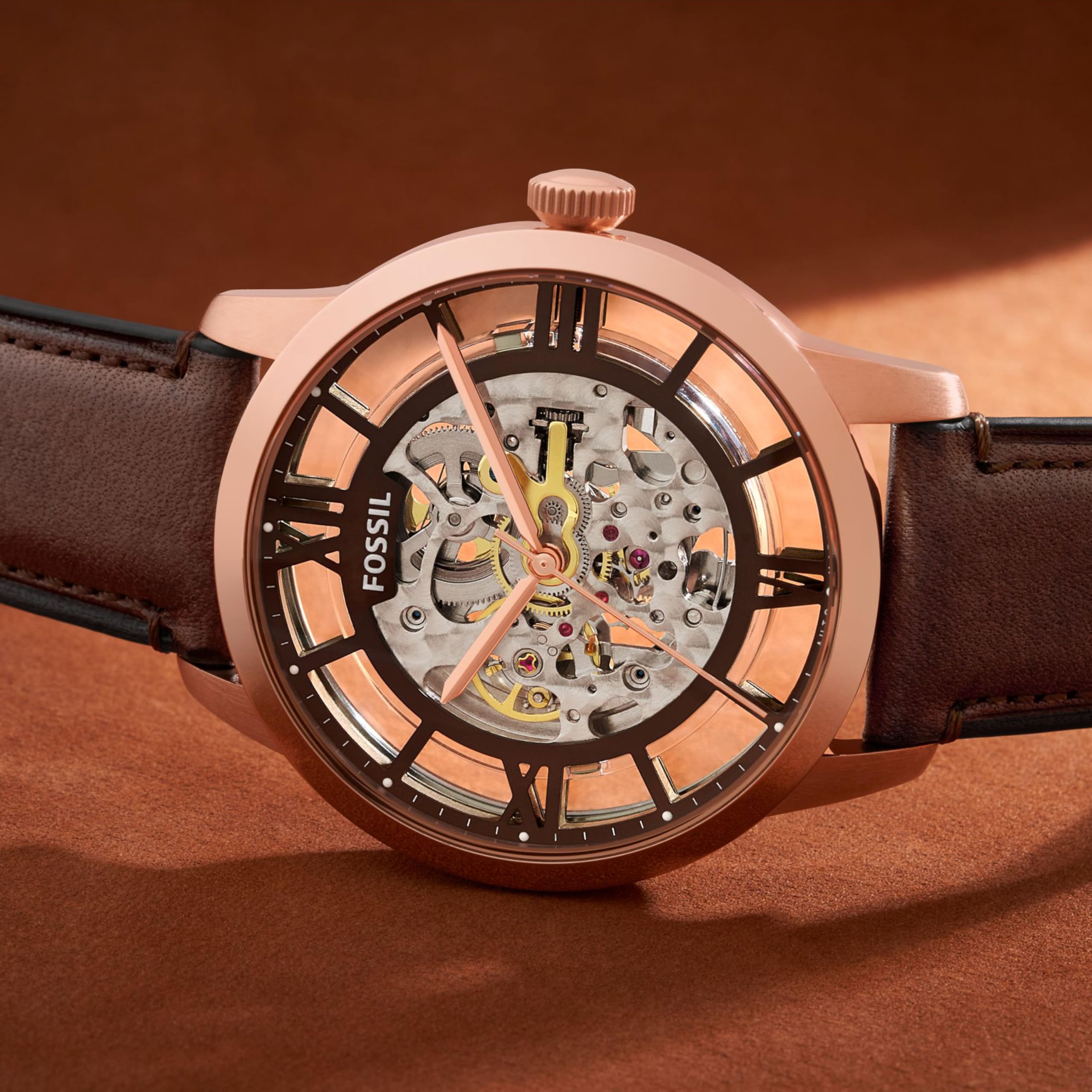 Fossil Orologio Townsman da uomo, Movimento automatico a tre lancette con cinturino in acciaio inossidabile o in pelle