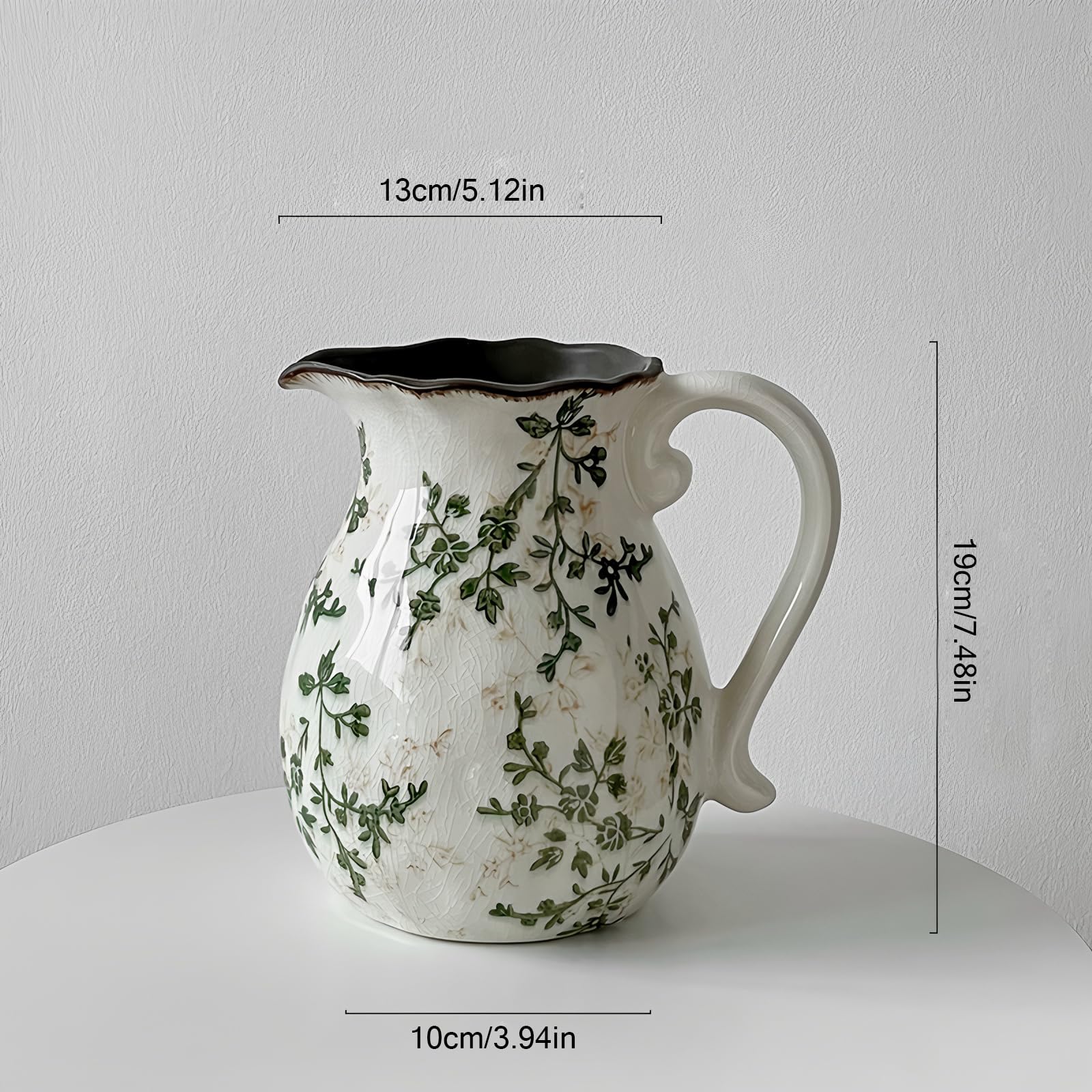 Chinoiserie Vaas, vintage, bloemenvaas, groen, keramiek