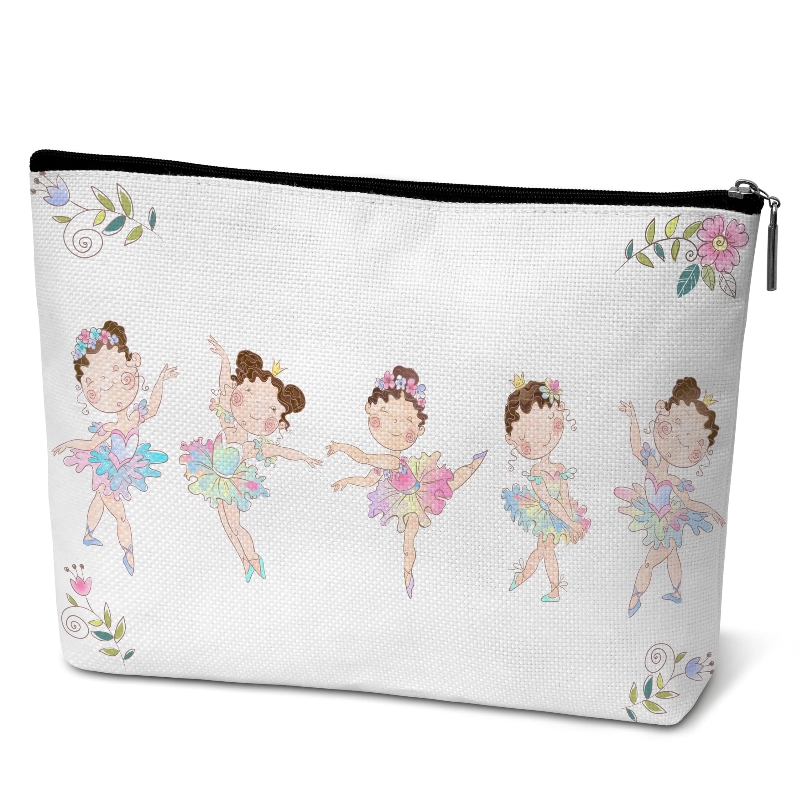 GOLRMC Ballet Dance Makeup Bag, Ballerina Dancer Recital Gifts For Girls, Travel Cosmetic Bag, Thank You Birthday Graduation Gifts for Dance Mom