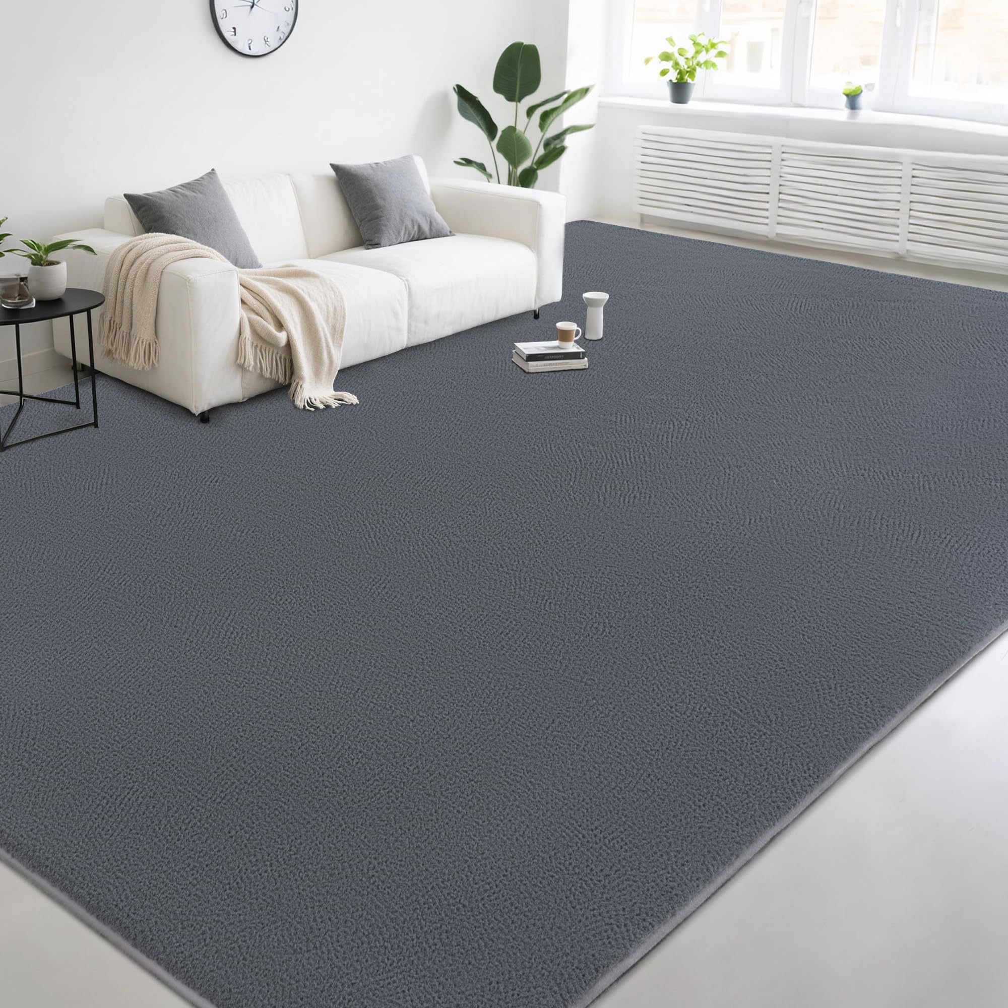 Photo 1 of ***STOCK PHOTO FOR REFERENCE ONLY***AAFKK Large Modern Area Rugs for Living Room Bedroom, 4x6 Feet Grey Ultra Soft Thickened Memory-Foam Indoor Rug, Comfy Aesthetic Solid Minimalist Carpets for Girls Boys Nursery Dorm Home Decor