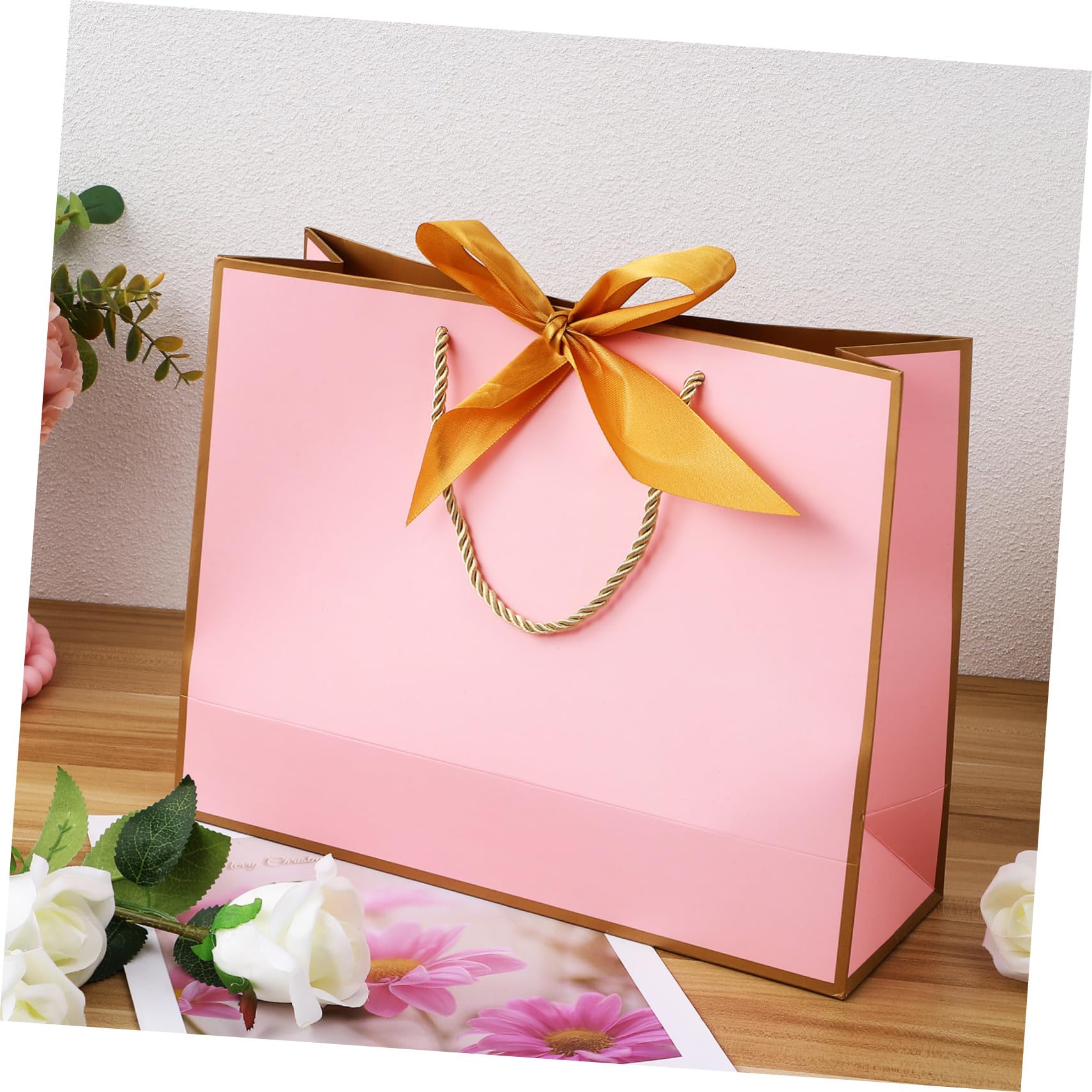 OUNONA 10pezzi Sacchetto Regalo Di Carta Fiocco Borsa Regalo Manici Sacchetto Di Carta Per Bomboniere Robusto Per Piccoli Regali Dettaglio