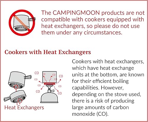 Miniatura 8 de CAMPINGMOON Estufa de bote compacta plegable con micro regulador 4Flex sin encendedor XD-2-NE