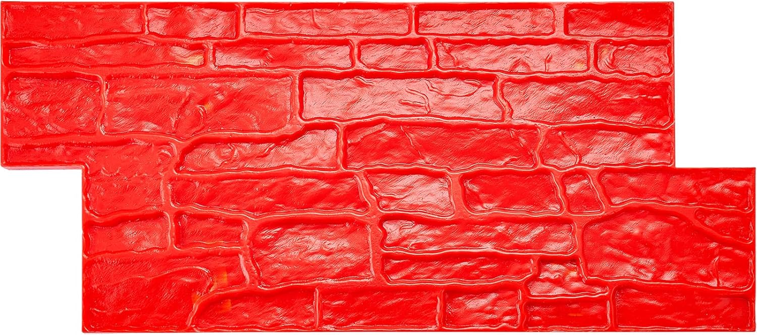 VEVOR Concrete Stamps Mat, 28 x 12 x 0.6 in, Concrete Texturing Skin Polyurethane Stamp Stone Tile Texture Mat, Slate floor Imprint Seamless Stamp Concrete Molds for Outdoor Decorative, Red