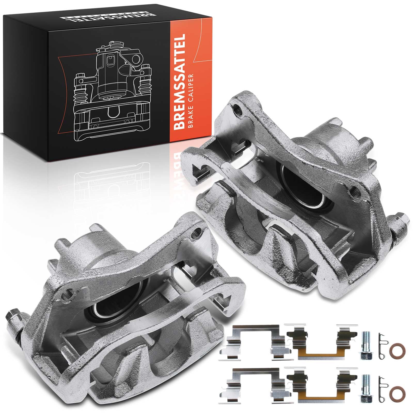 Frankberg 2x Pinza Freno Anteriore Sinistra Destra Con Staffe (Distanza di Fori delle Staffe 128mm) Compatibile con C4 Caliber Compass Sebring Lancer VII Lancer VIII Replace# 344331