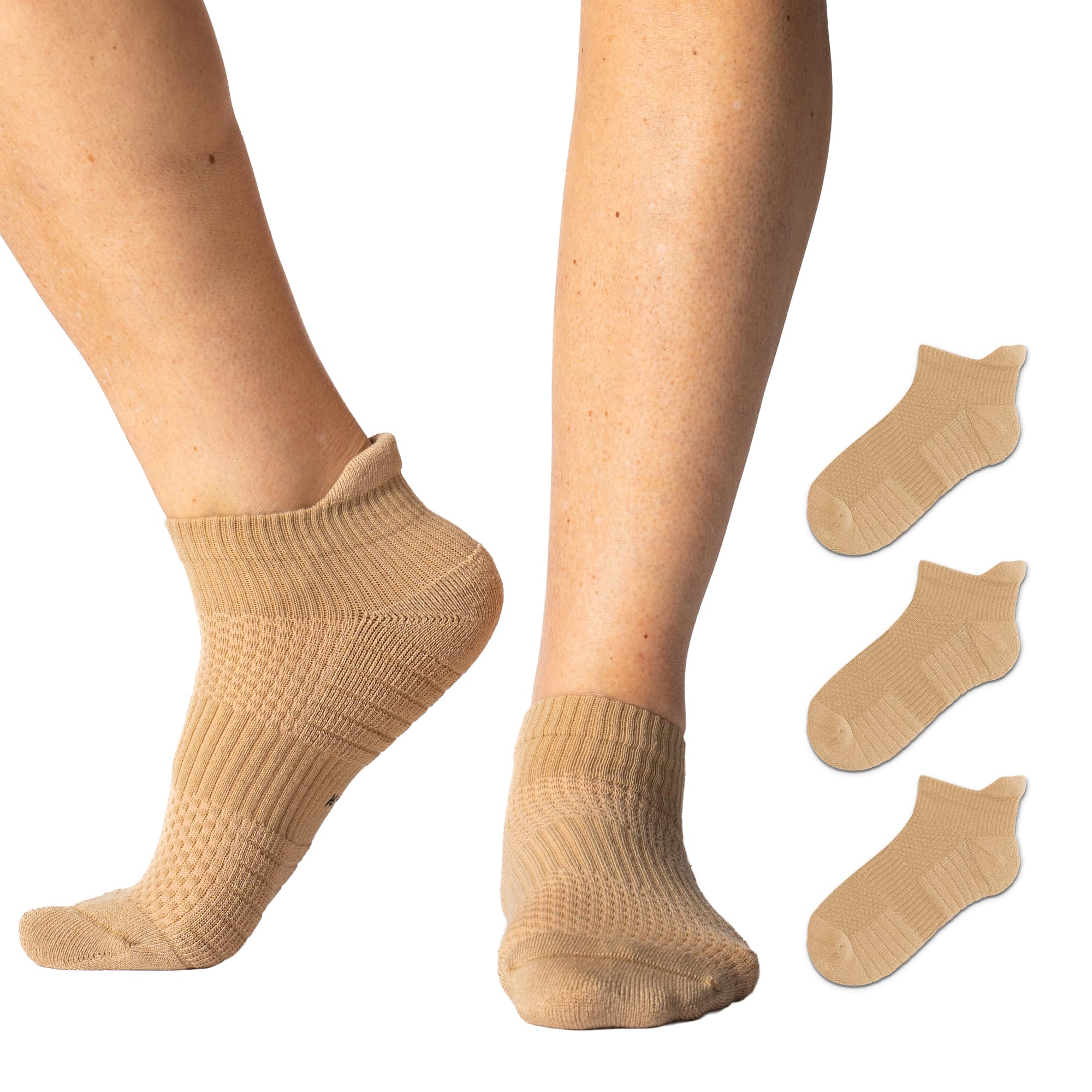 Viasox Ankle Compression Socks for Women & Men 3 Pack, 14 mmHg Support Improves Circulation, Extra Cushioned