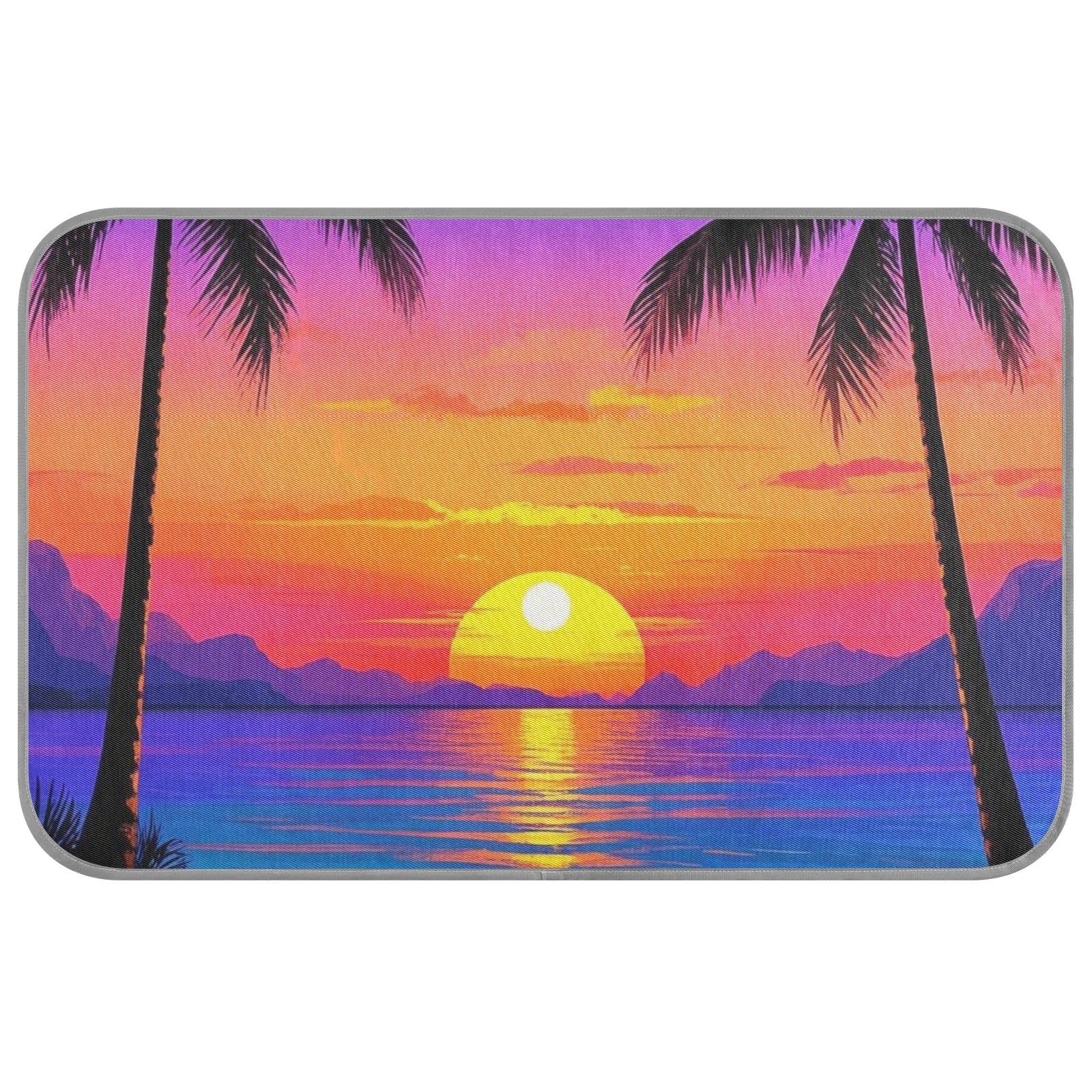 Sunset Coconut Beach Summer Summer Cooling Bed for Dogs Self Cooling mat for Cats for Rabbits Cats Indoor cat Essentials cama Fria para perro M
