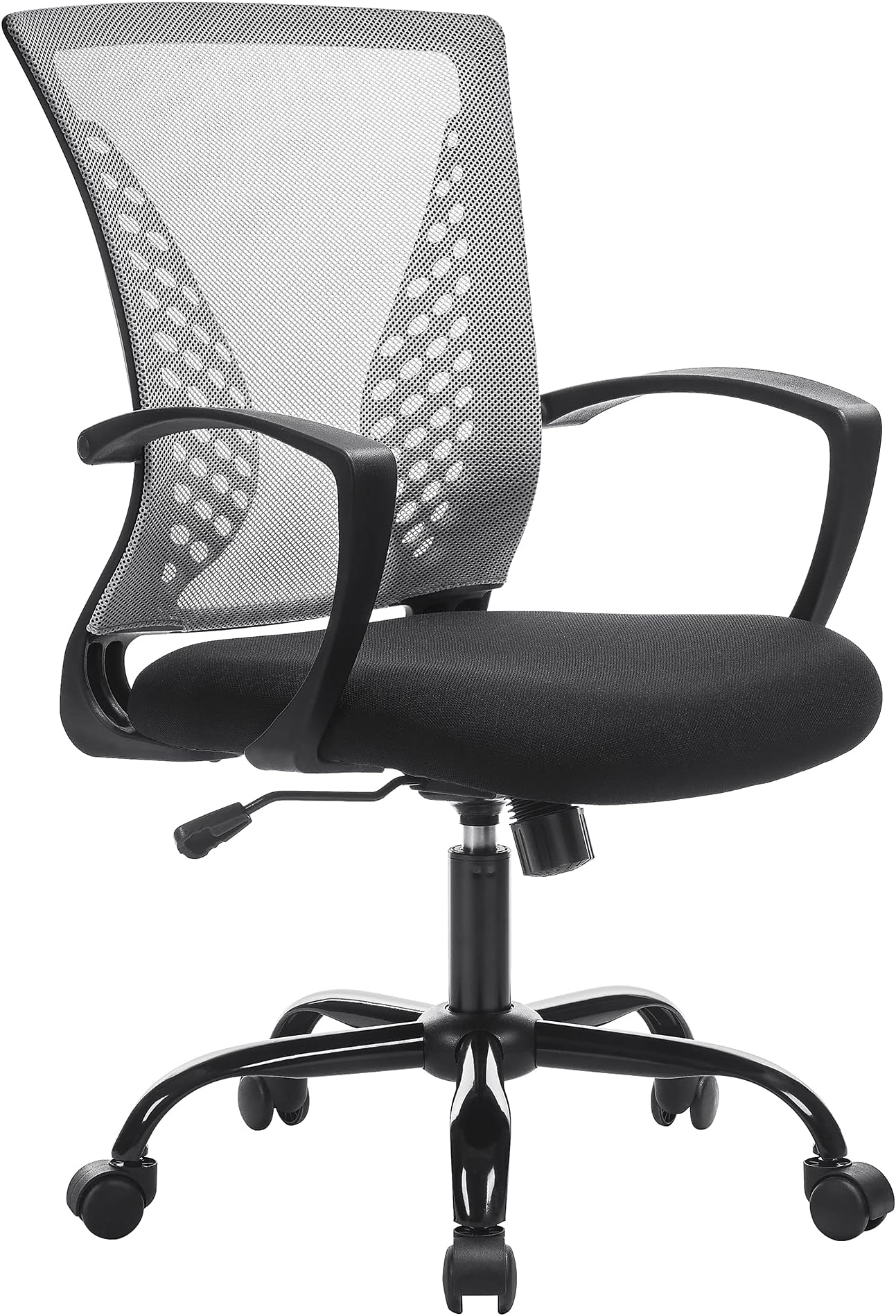 SONGMICS Office Chair, Mesh Chair, Swivel, Height Adjustable, Tilt Function, Breathable Mesh Seat and Backrest, for Study Office Studio, Max Load Capacity 120 kg, Grey OBN122G01