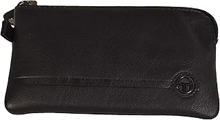 Sergio Tacchini Porte-clés homme et femme, en cuir véritable avec fermeture éclair, boîte cadeau