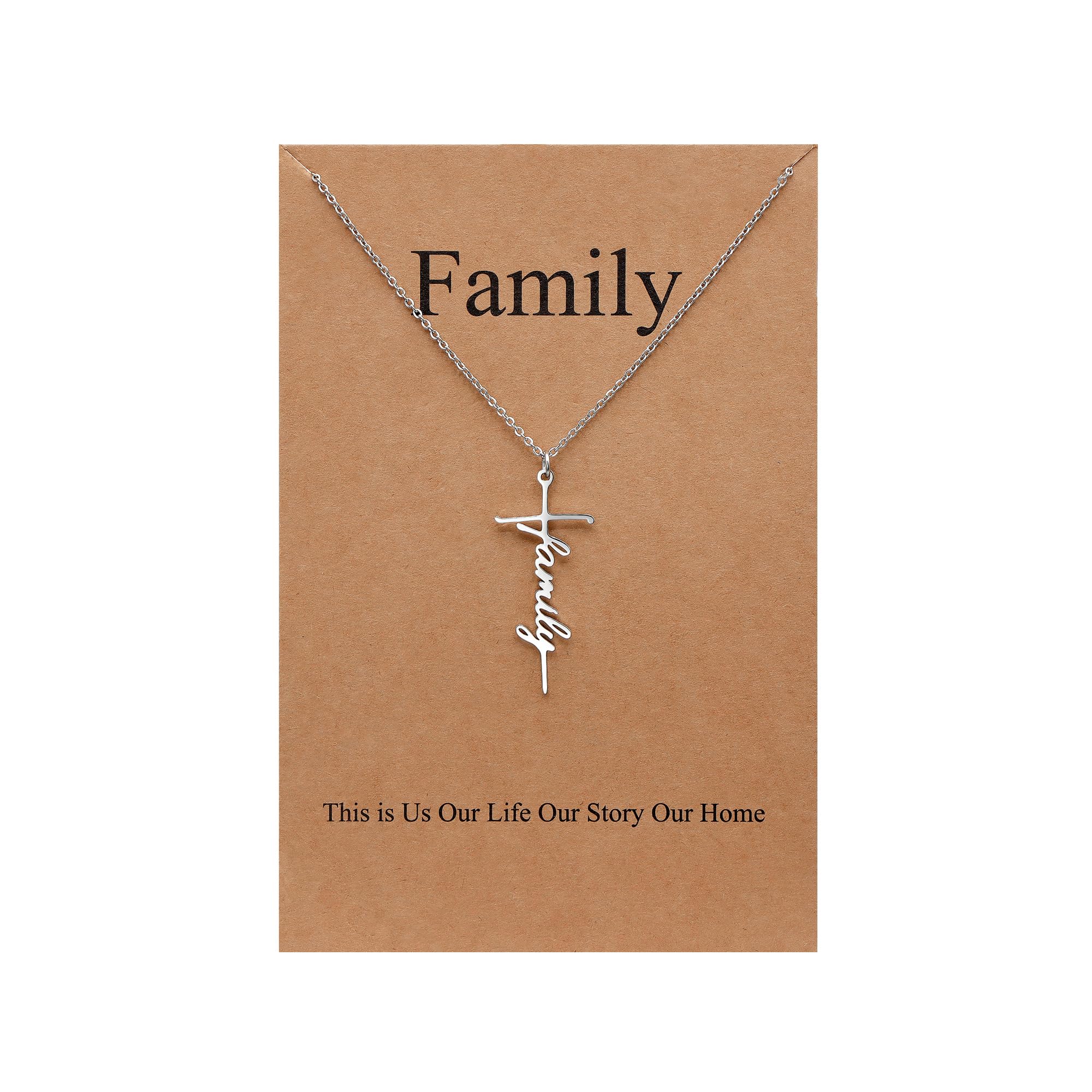 Faith Cross Pendant Necklace for Women Religious Christian Jewelry Mother's Day Gifts for Women