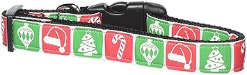 Mirage Pet Products 25-23 LG Timeless Christmas Nylon Ribbon Dog Collar, Large