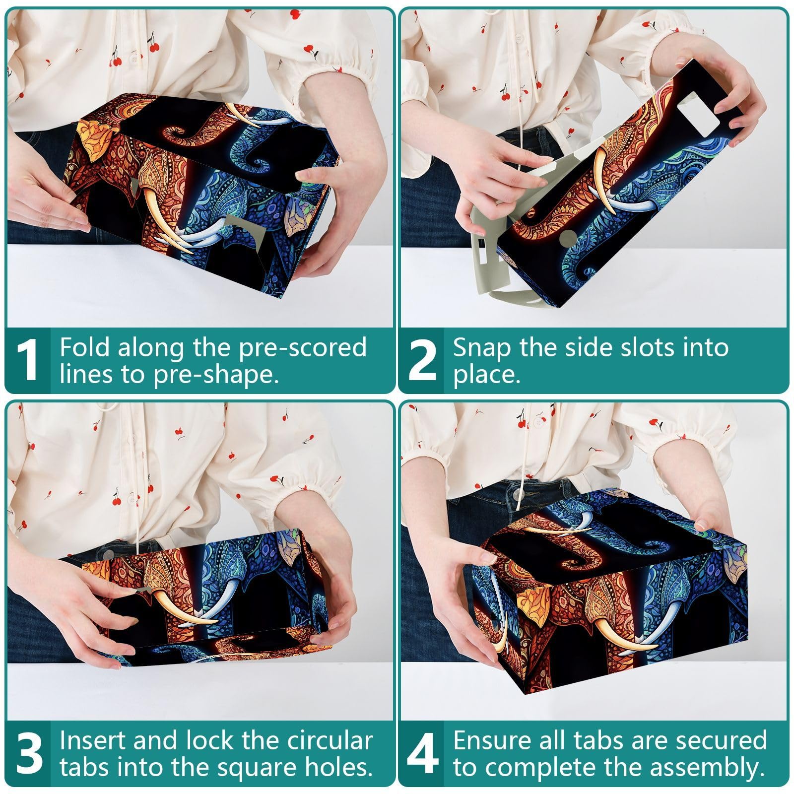 Organizer colorato con motivo elefante blu