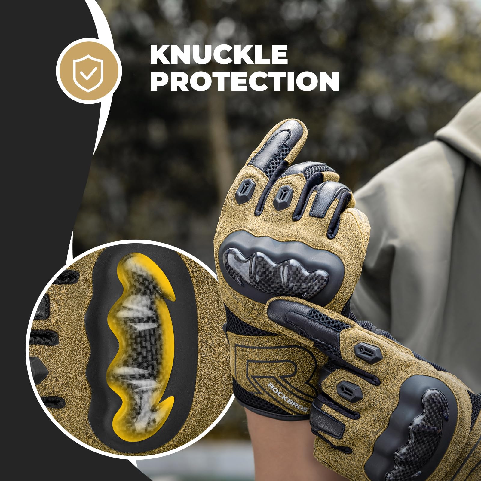 ROCKBROS Gants de Vélo Résistants aux Chocs Écran Tactile Réfléchissants pour Hommes et Femmes, Gants de Sport Tactiques pour Course, Randonnée, Escalade