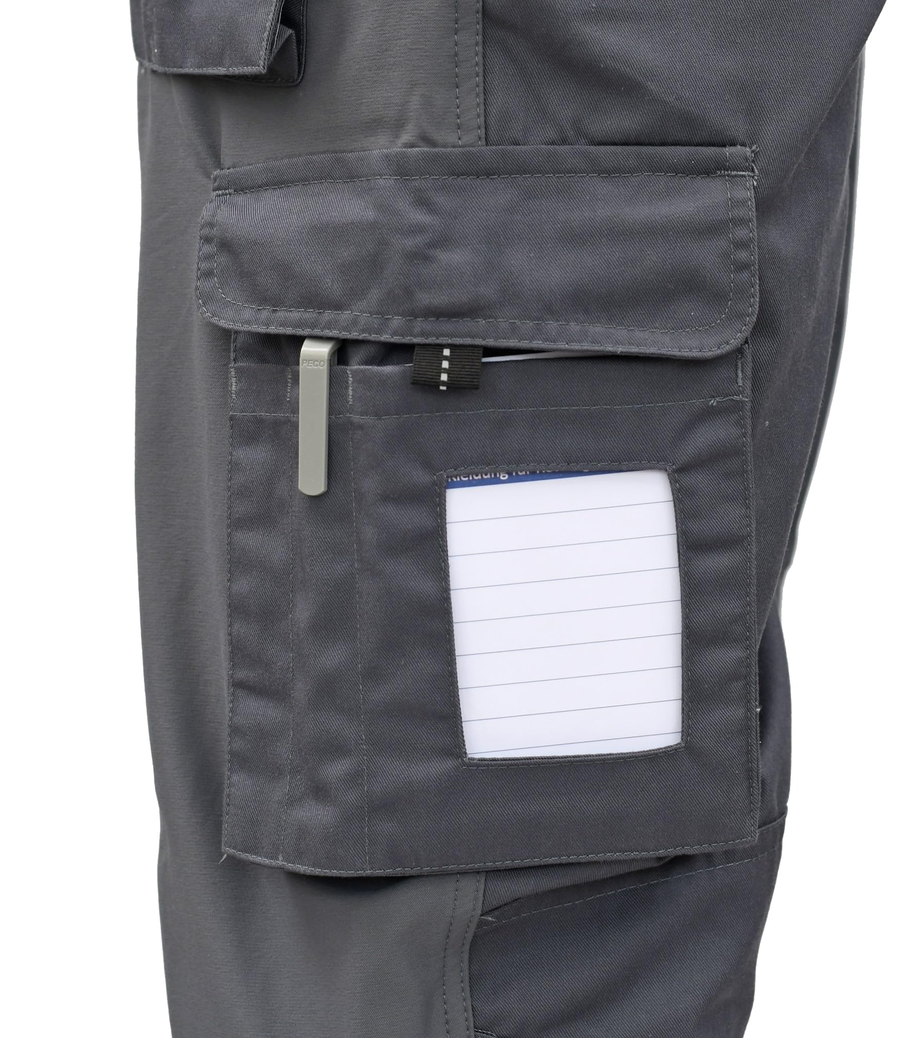 Stretch-Arbeitshose 33404G16 – robuste Arbeitshose grau mit Reflexstreifen