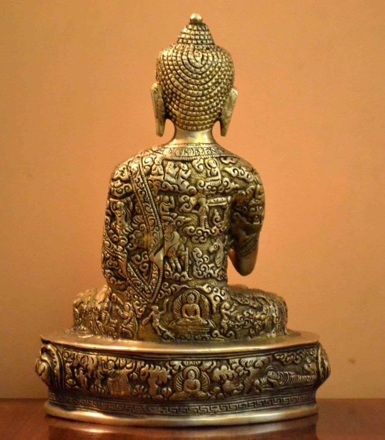 CraftVatika Beautiful Handmade Buddha Statue in Blessing Posture Abhaya Mudra- Brass Metal Tibetan Buddhist Shakyamuni Figurine- Old Vintage Style Chinese Feng Shui Good Luck Home Decor : Home & Kitchen