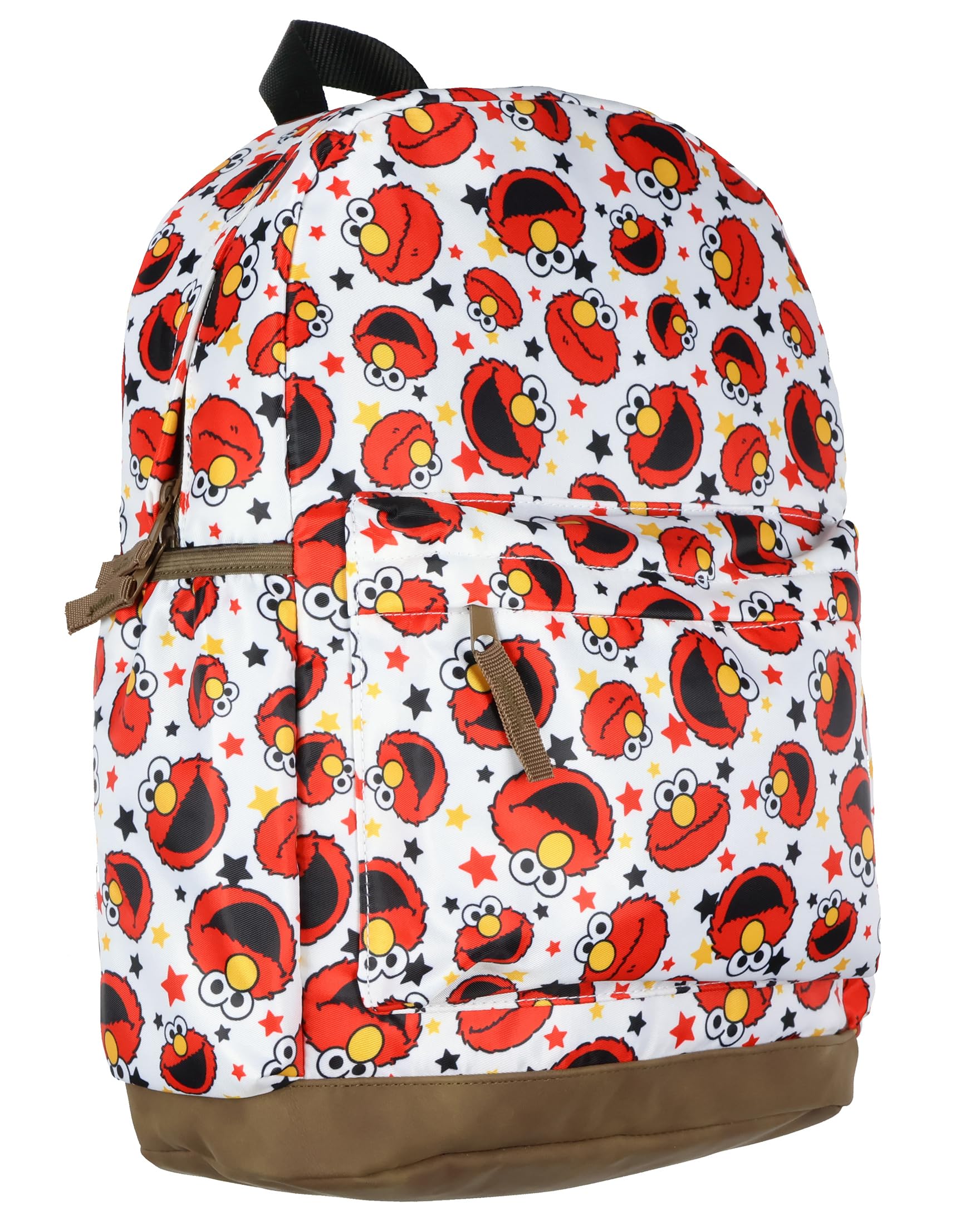 INTIMO Sesame Street Elmo Backpack – Kids School Bookbag with Laptop Sleeve, Padded Straps & Side Water Bottle Pockets 17"