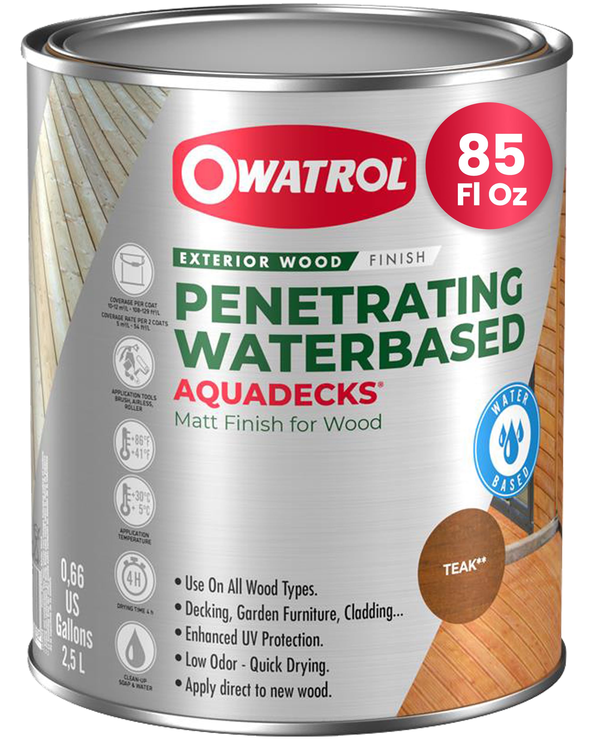 Owatrol Aquadecks Wood Stain and Sealer Teak