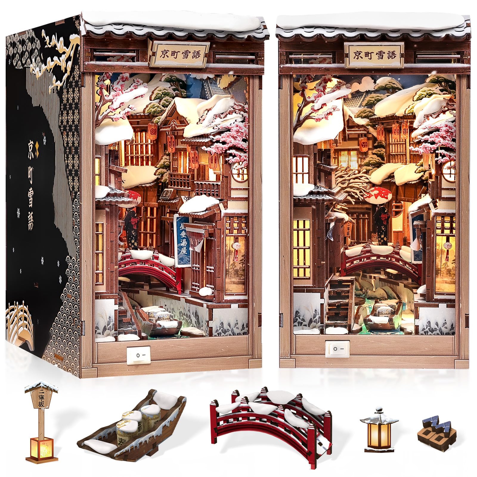 【kgmoz333】記念帖 壱 弐 飛鴻印雪 静趣帖 二冊セット Amazon.com: Cutefun DIY Book Nook Kit Kyoto Snow Whisper