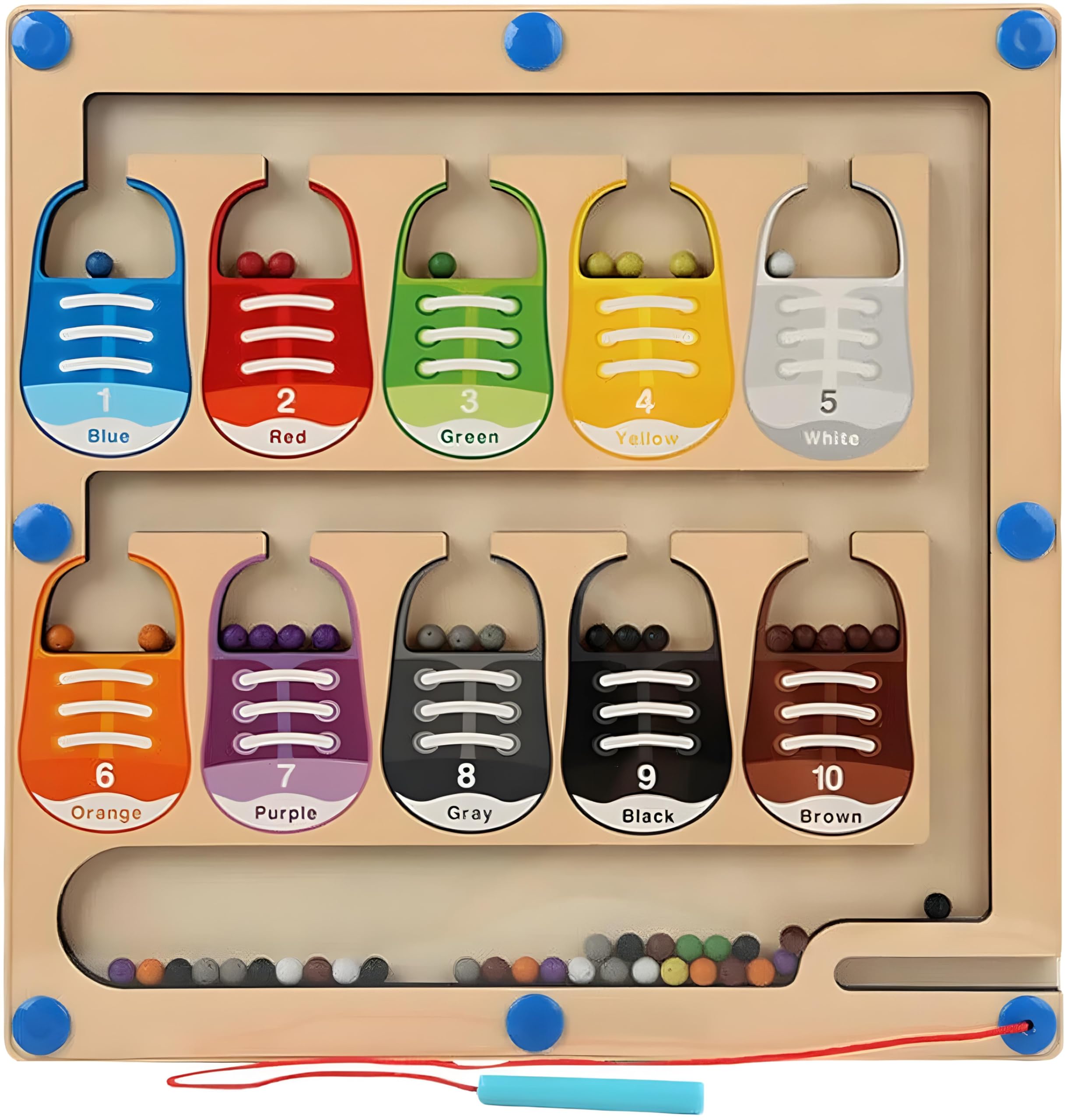 Toybot Magnetic Color and Number Maze Wooden Magnet Board Puzzles Montessori Toy with Magnetic Pen Color Matching Sorting Game for Kids (B0CYYFWRD7) Amazon Price History, Amazon Price Tracker