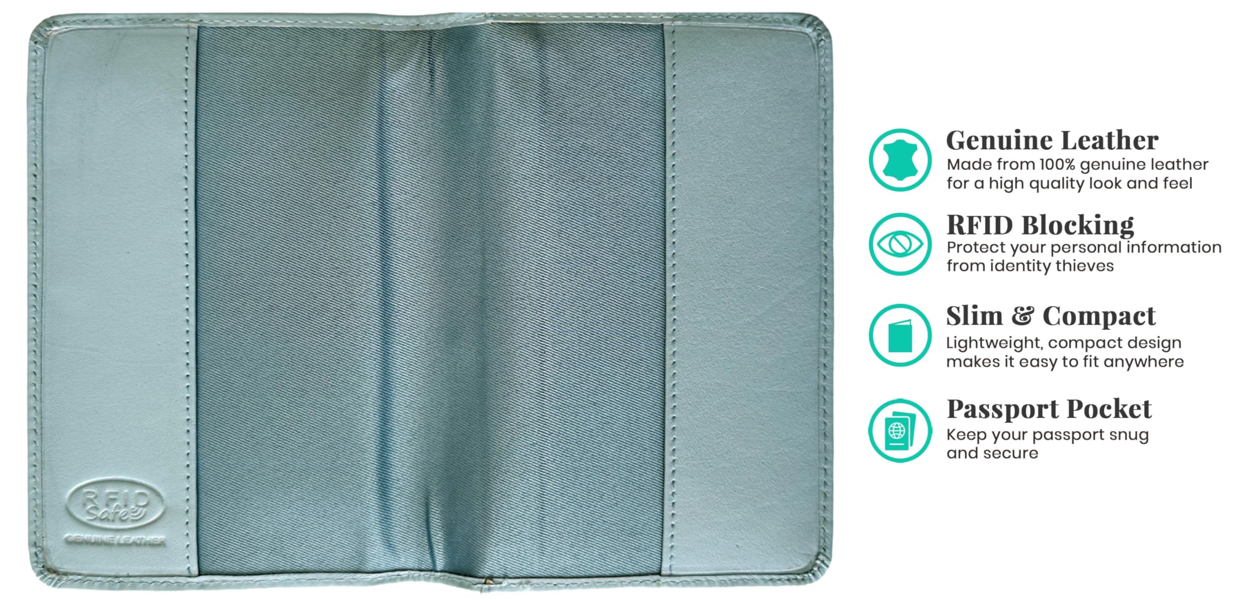 Personalized Monogrammed Chambray Leather RFID Passport Cover Holder and 2 Luggage Tags